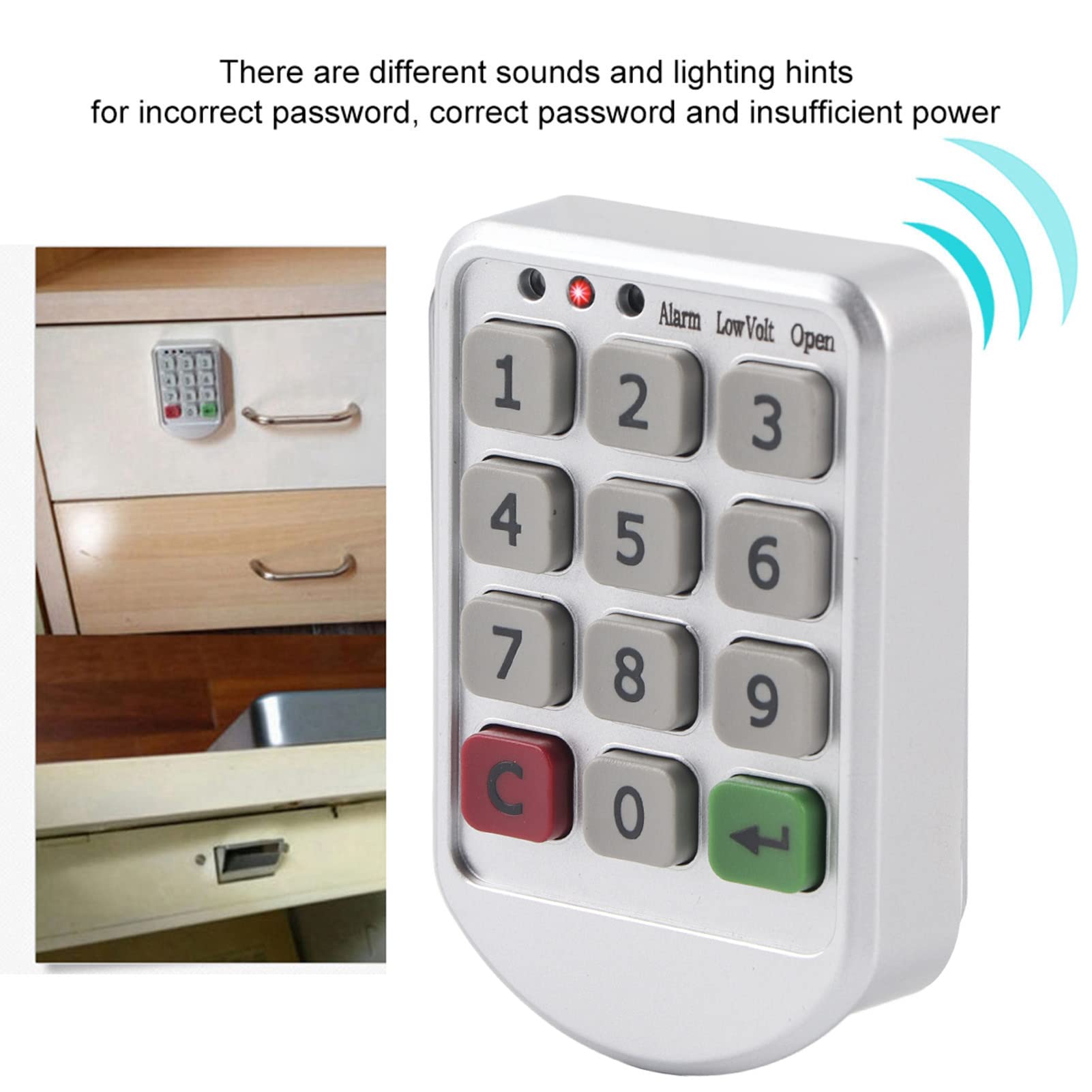 Electronic Cabinet Lock Kit - Digital Keypad Security Lock with Number Password for Closet, Cabinet & Pet Door | Home, Office & Storage Safety Solution