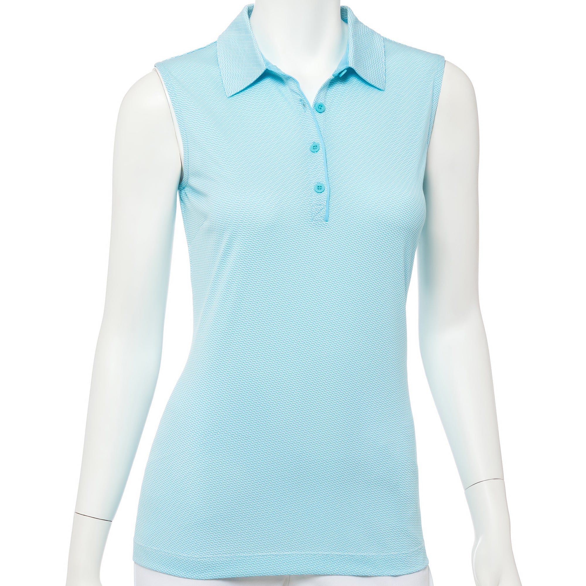 EP NY Geometric Jacquard Women's Sleeveless Golf Polo Shirt - Breathable Athletic Top for Golf, Tennis & Summer Outdoor Activities