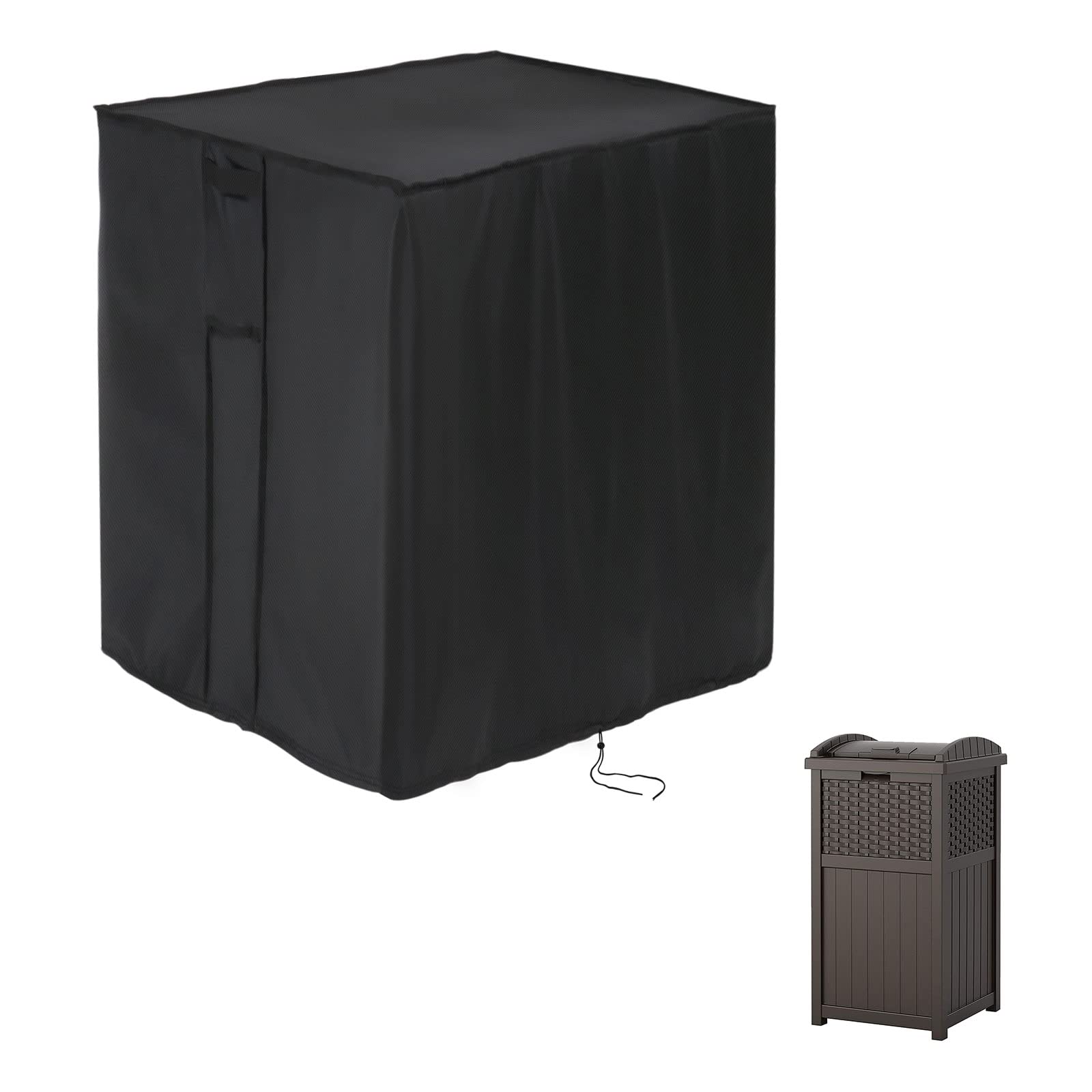 Suncast 33 Gallon Hideaway Resin Trash Can Cover - Waterproof Outdoor Garbage Can Lid (17