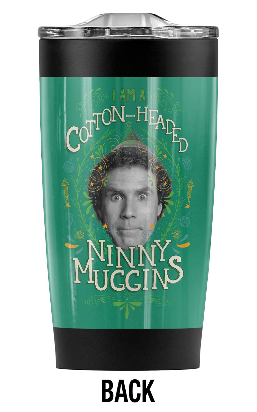 Logovision Elf Cotton Headed Ninny Muggins 20oz Stainless Steel Tumbler - Vacuum Insulated Coffee Travel Mug with Leakproof Sliding Lid | Double Wall Insulation for Hot & Cold Drinks | Perfect for Office, Gym, Camping & Road Trips