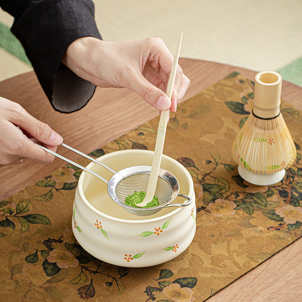 Premium Japanese Floral Matcha Green Tea Ceremony Set - Authentic Traditional Tea Kit for Home, Office & Gifting | Relaxing Zen Tea Experience