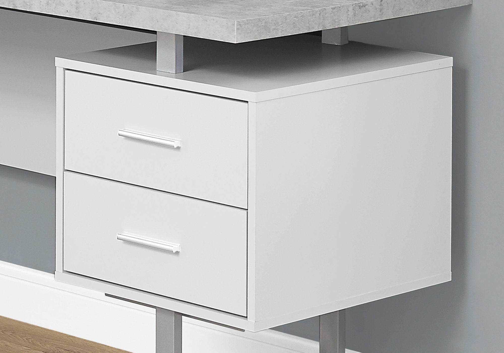 Office Series 70L White/Cement Look Left/Right Face Storage Cabinet - Perfect for Home Office, Classroom & Office Organization
