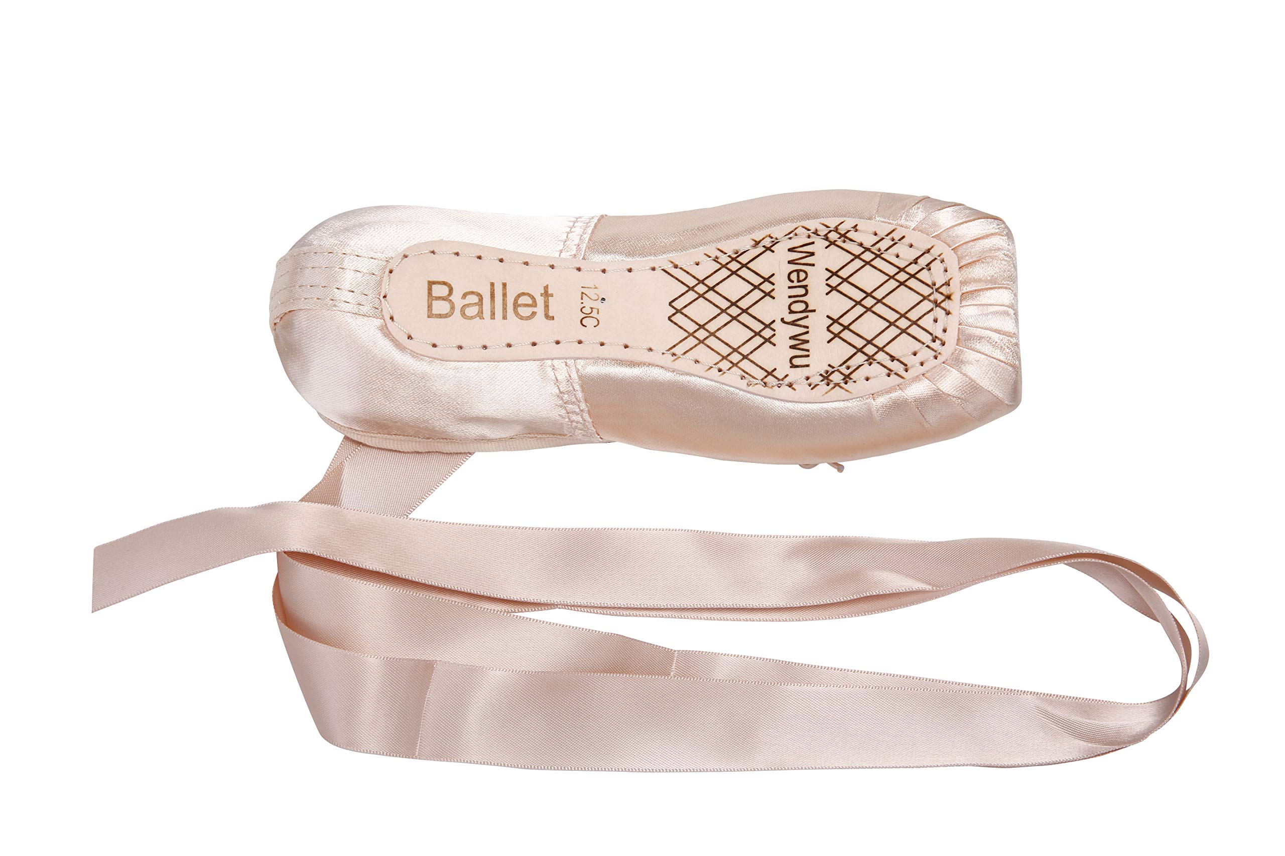 Wendy Wu Women's Ballet Dance Shoes - Pink Satin Ballet Flats for Women - Size 10 - Perfect for Ballet Class, Dance Practice & Performance