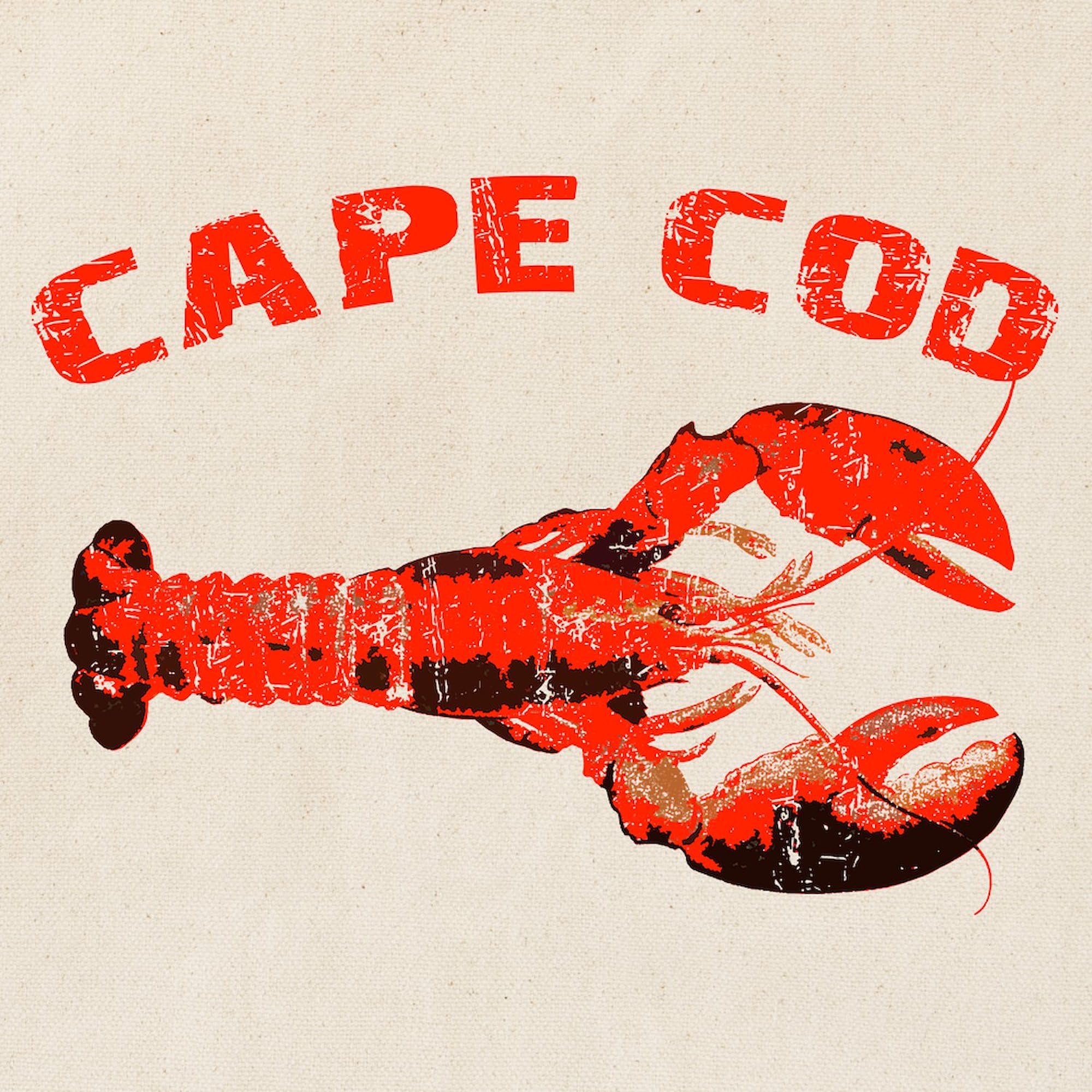Cape Cod Lobster Canvas Tote Bag - Natural Reusable Grocery Shopping Bag for Beach, Market & Daily Use