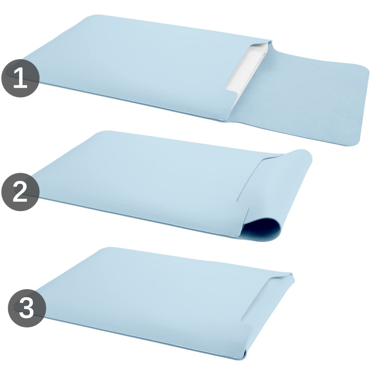Stylish Blue Faux Leather 16 Inch Laptop Sleeve for MacBook Pro 16