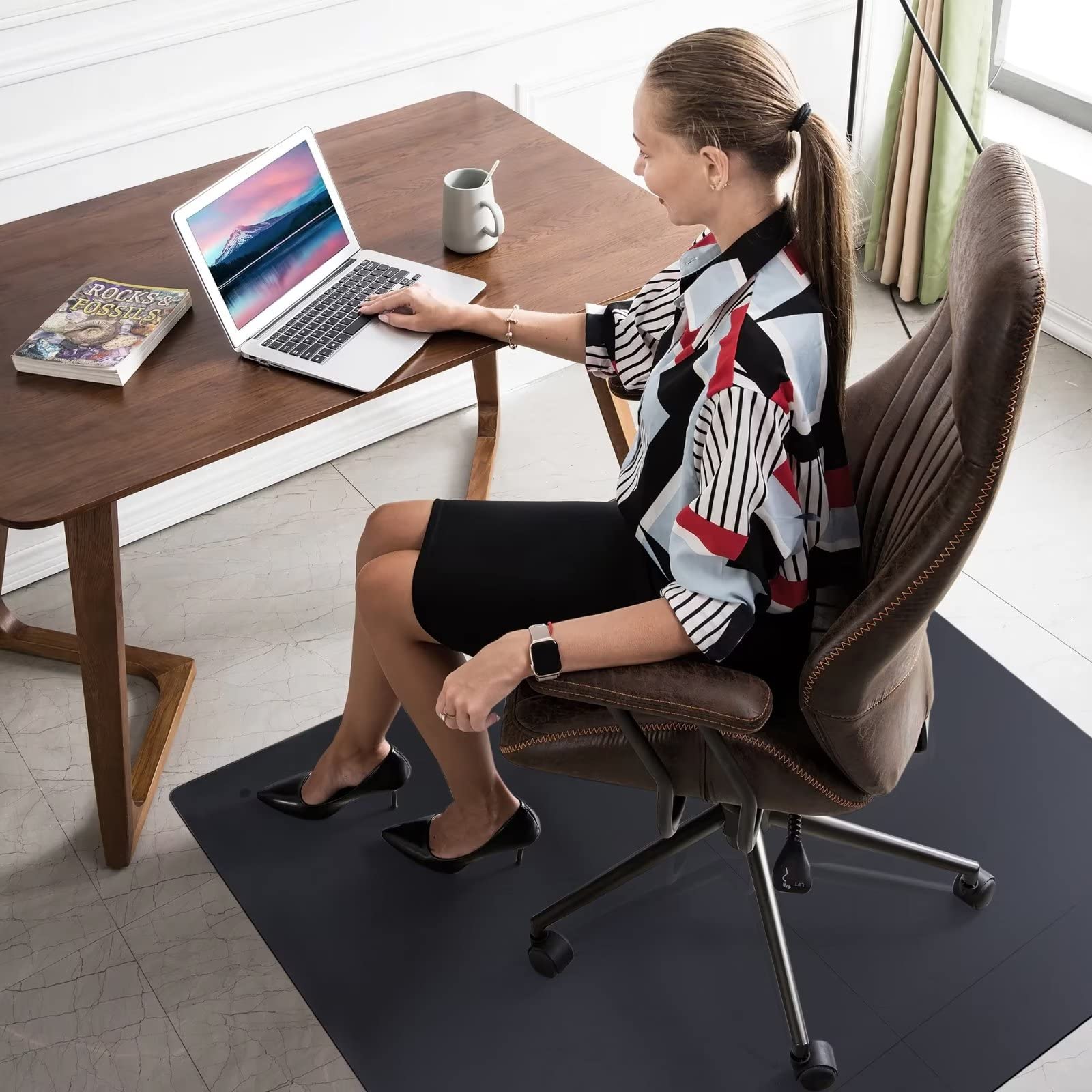 Tempered Glass Chair Mat for Carpet & Hardwood Floors - 42