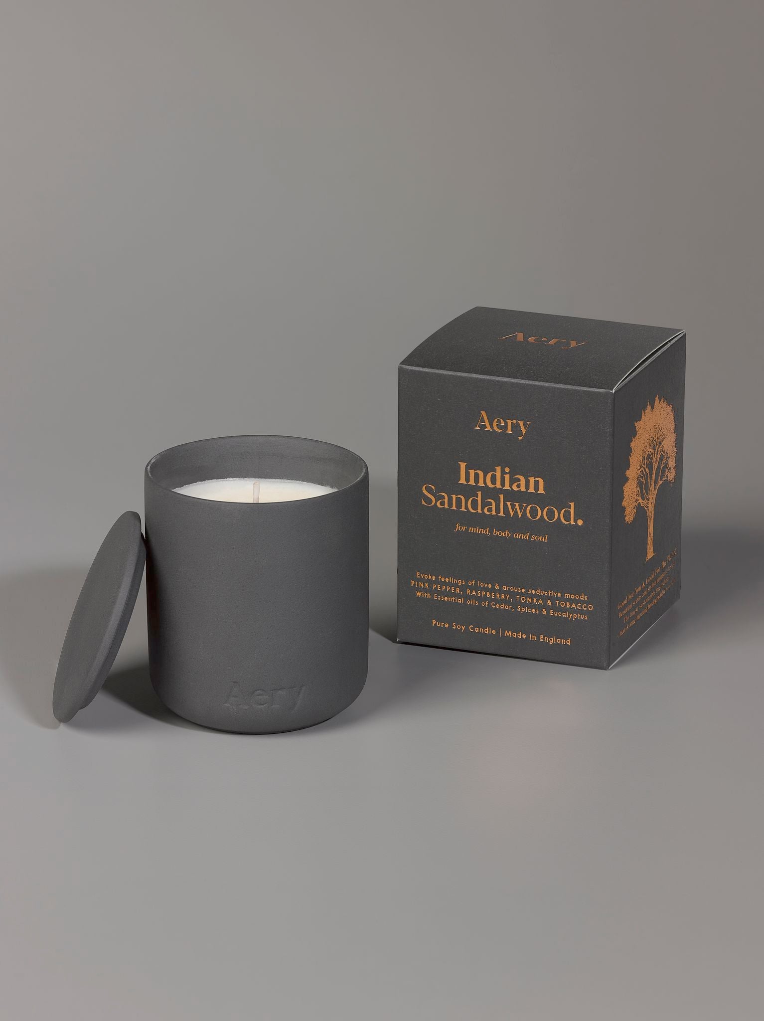 Aery Fernweh Collection Scented Candle - Indian Sandalwood Fragrance for Home, Yoga & Meditation | Relaxing Aromatherapy Gift for Women & Men