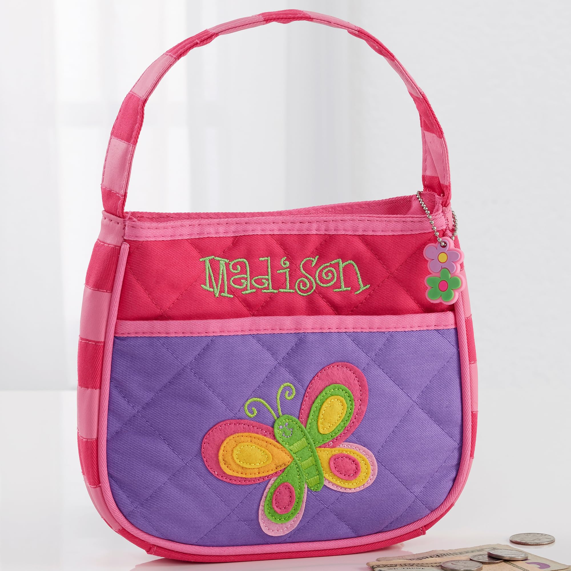 Stephen Joseph Butterfly Embroidered Personalized Purse for Women - Unique Floral Design Crossbody Bag for Everyday Use, Travel & Special Occasions