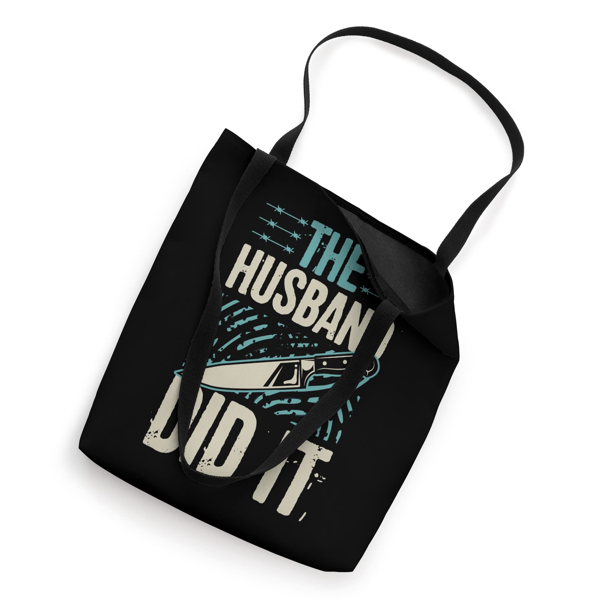 Funny True Crime Fan Tote Bag - 'The Husband Did It' Novelty Design - Perfect for Crime Podcast Lovers, Book Club Meetings & Mystery Enthusiasts