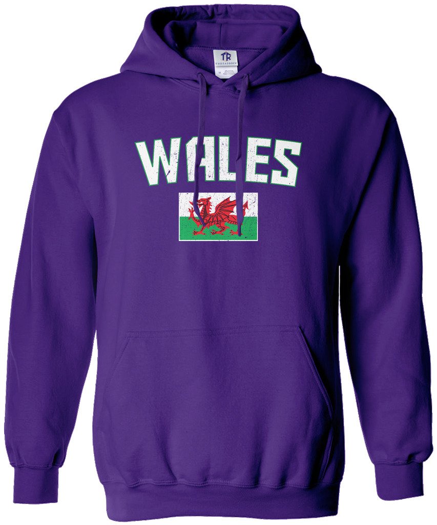 Threadrock Women's Wales Flag Hoodie - Soft Fleece Pullover Sweatshirt with Hood, Long Sleeve Casual Wear for Women | Perfect for Football Matches, St. David's Day Celebrations & Everyday Comfort