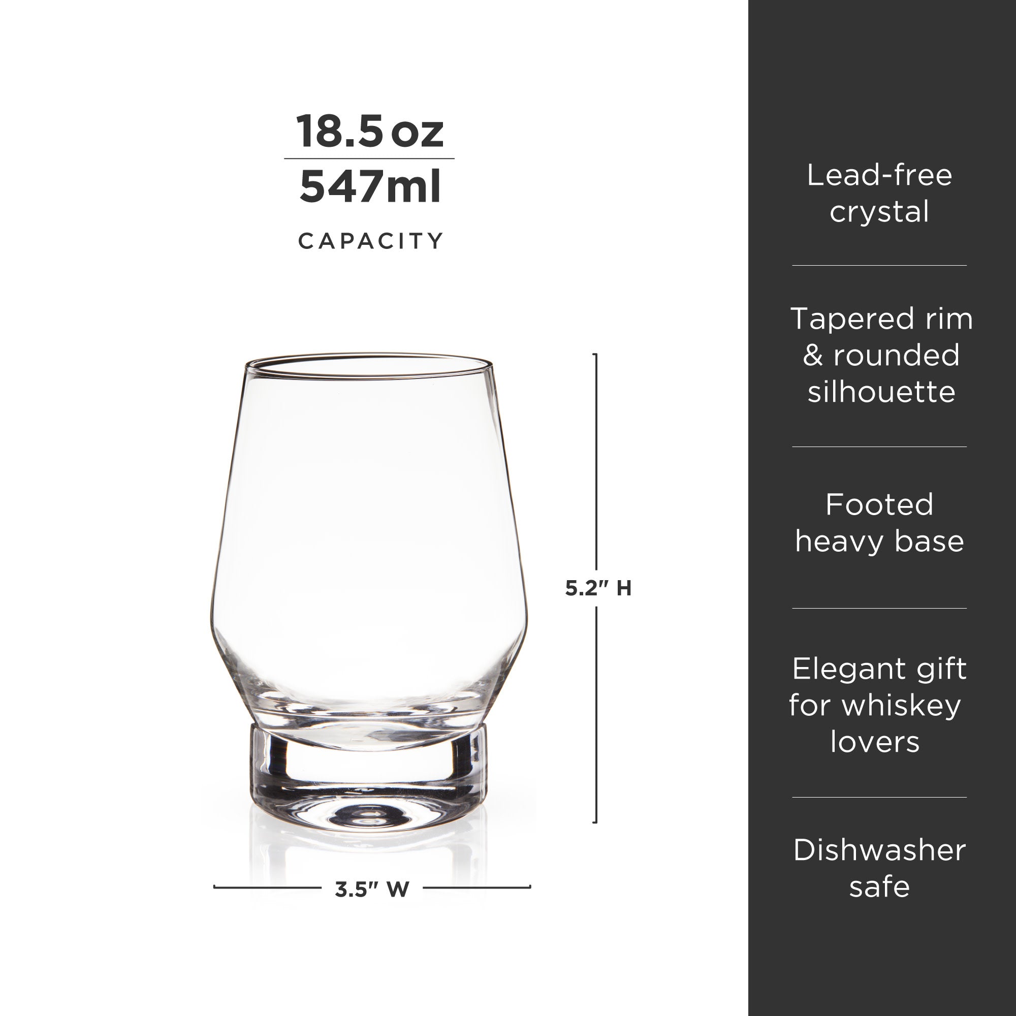 Premium Raye Heavy Base Crystal Whiskey Glasses Set of 2 - Elegant Scotch Bourbon Drinking Glasses for Home Bar, Dinner Parties & Gifts