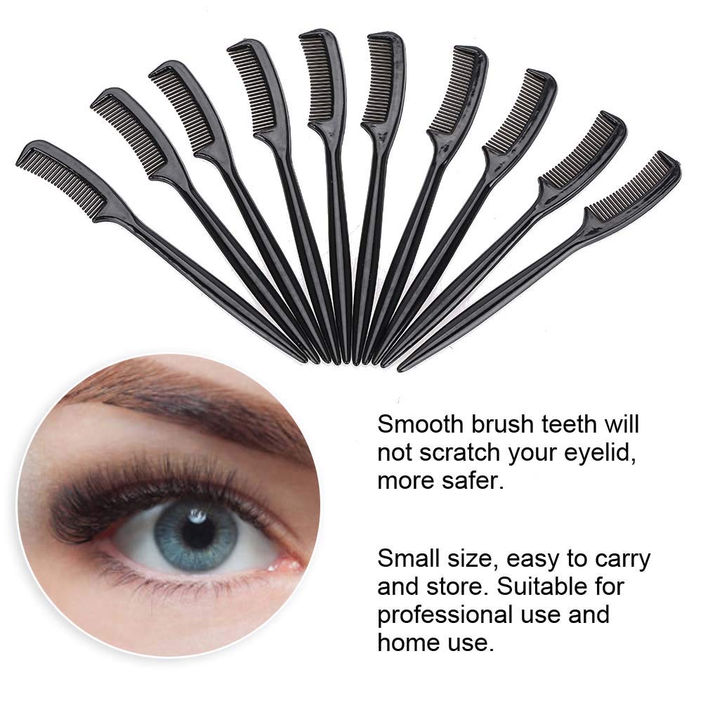 10pcs Plastic Eyelash Combs - Portable Beauty Makeup Tool for Separating Lashes & Eyebrows - Durable Lash Comb with Fine Teeth for Professional & Home Use - Perfect for Mascara Application, False Eyelash Placement & Eyebrow Grooming