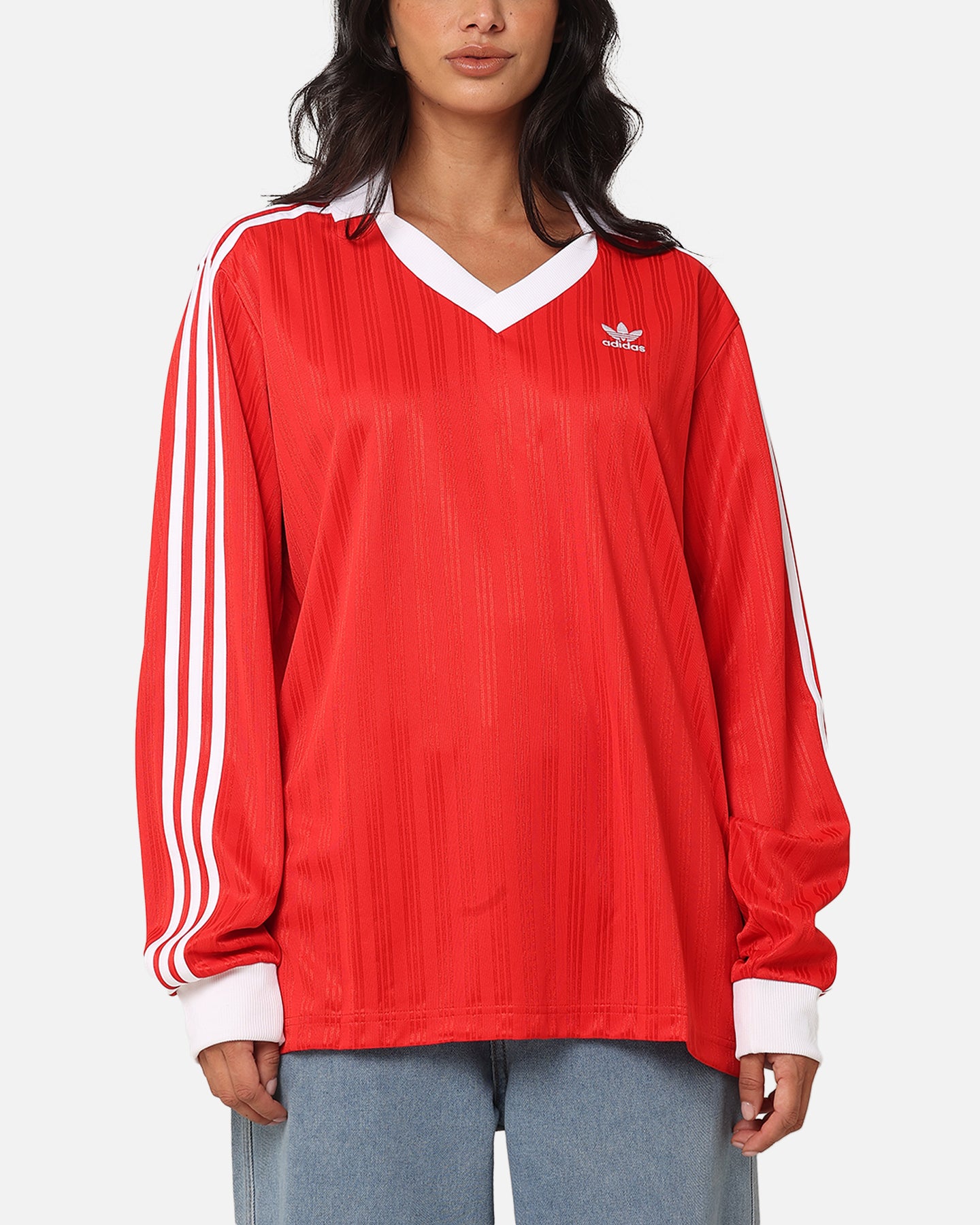Adidas Piqué Long Sleeve Football Polo Shirt - Men's Training Jersey, Breathable & Moisture-Wicking - Better Scarlet Red - Perfect for Soccer Practice, Games & Casual Wear
