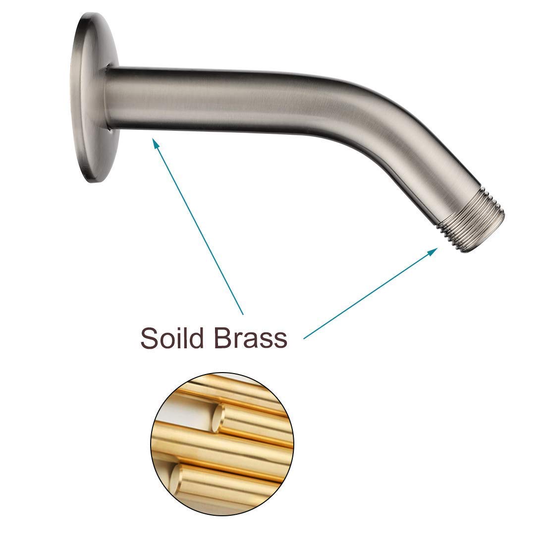 BRIGHT SHOWRS High Pressure Rain Shower Head Combo with Handheld Shower Head & 6 Inch Brass Shower Arm - Brushed Nickel Finish for Luxurious Bathroom Upgrade | Perfect for Spa-Like Experience and Modern Bathroom Renovation