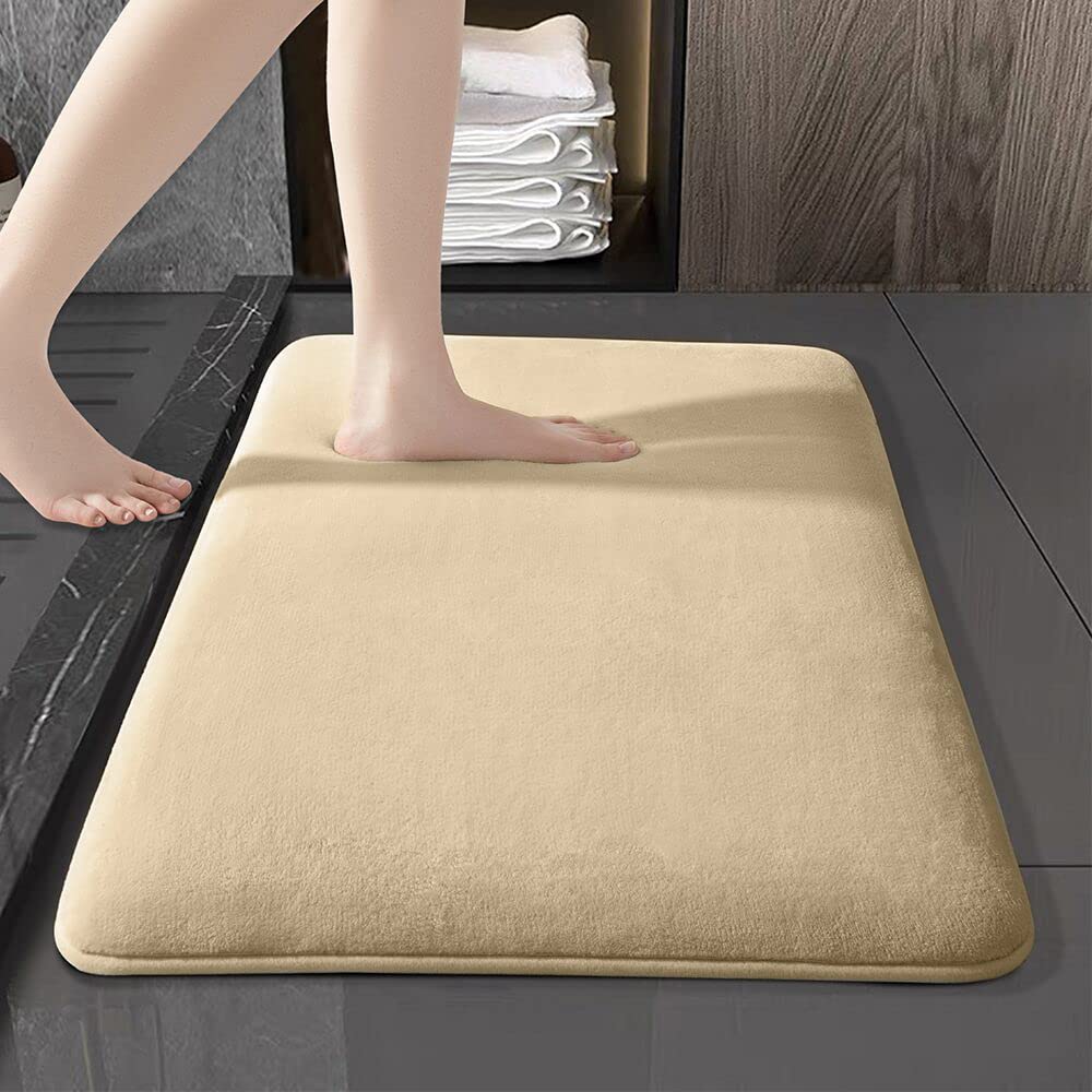 SONORO KATE Memory Foam Bathroom Rugs - Non-Slip, Machine Washable, Super Absorbent Velvet Bath Mats for Bathroom Floor (17