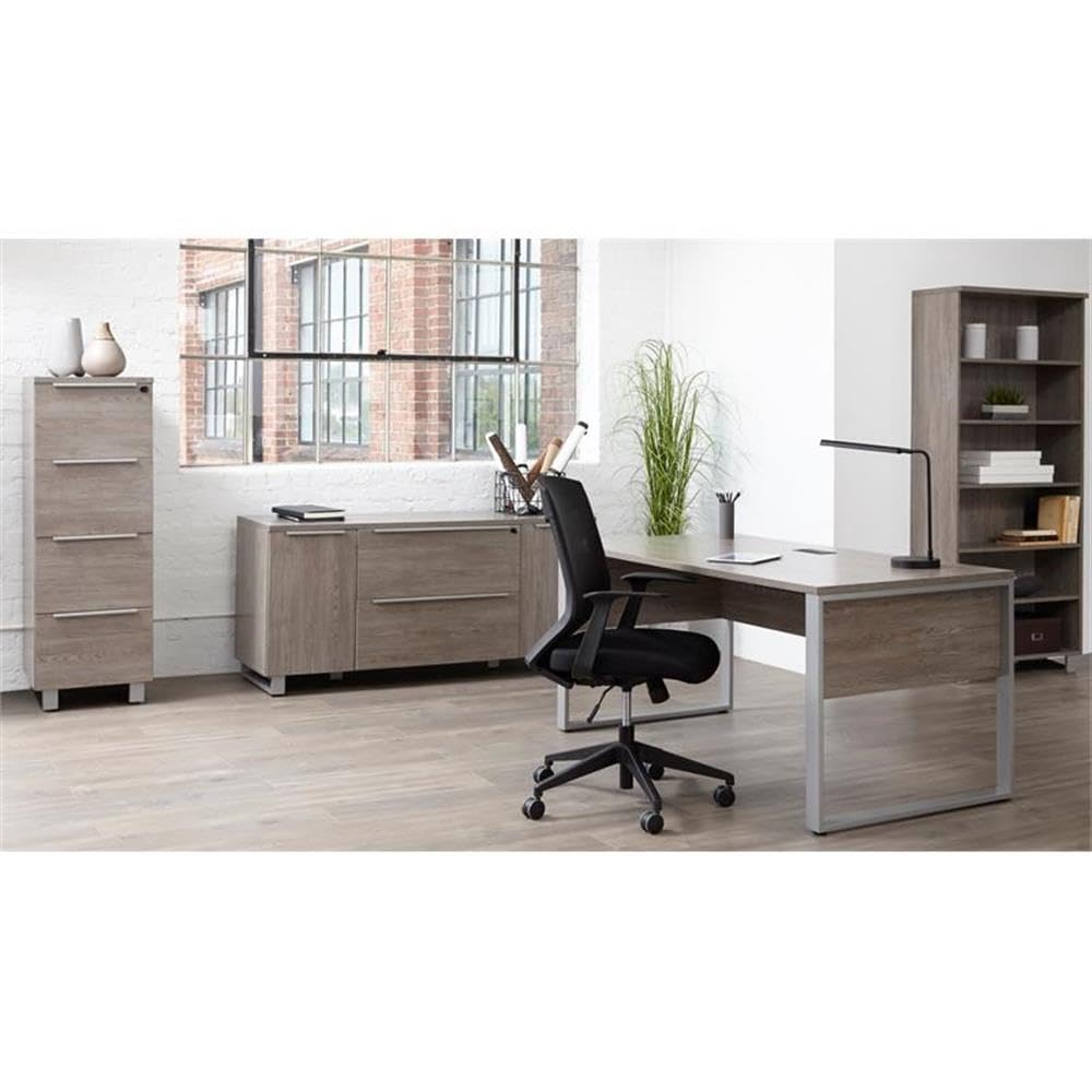 Modern Rectangular Desk 63x32 Inches - Gray Contemporary Home Office Furniture for Work & Study | Sleek Design for Small Spaces & Minimalist Decor