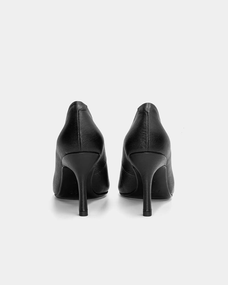 Black Leather Classic Pumps for Women - Elegant Pointed Toe High Heel Shoes for Office, Party & Formal Events | Comfortable & Stylish Dress Shoes