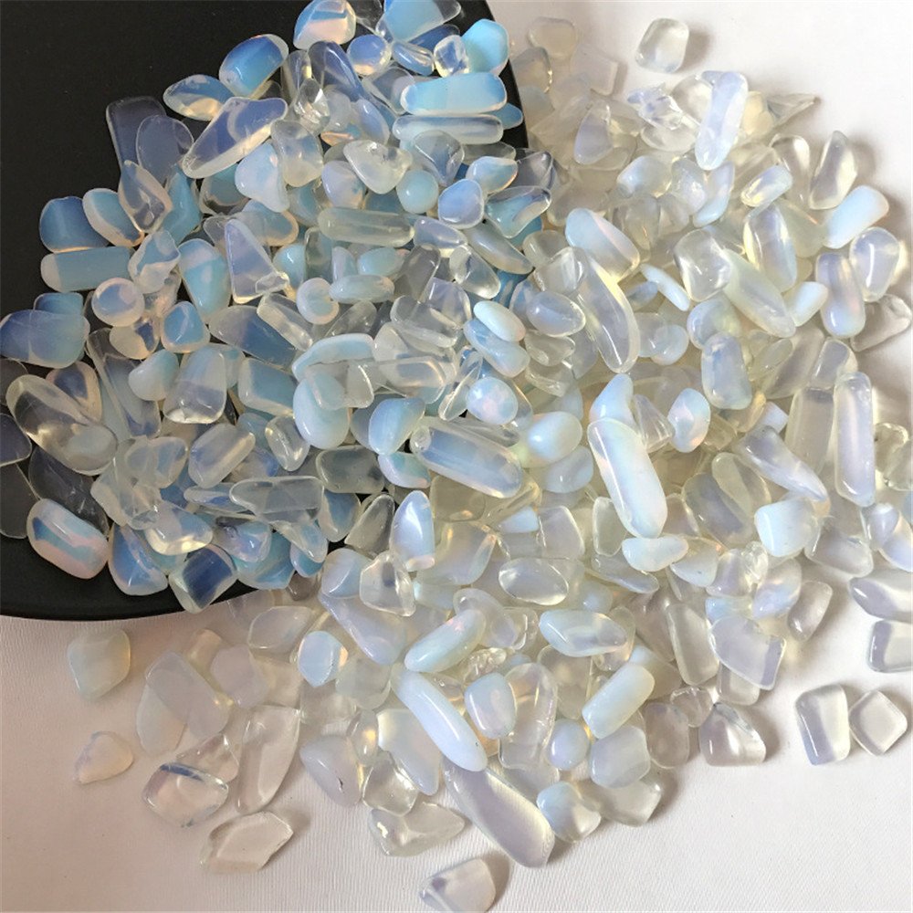 1 lb Natural Opal Tumbled Chips - Crushed Healing Stones for Jewelry Making, Reiki Crystal, Home Decor - Irregular Shaped Gemstones for DIY Crafts & Spiritual Healing