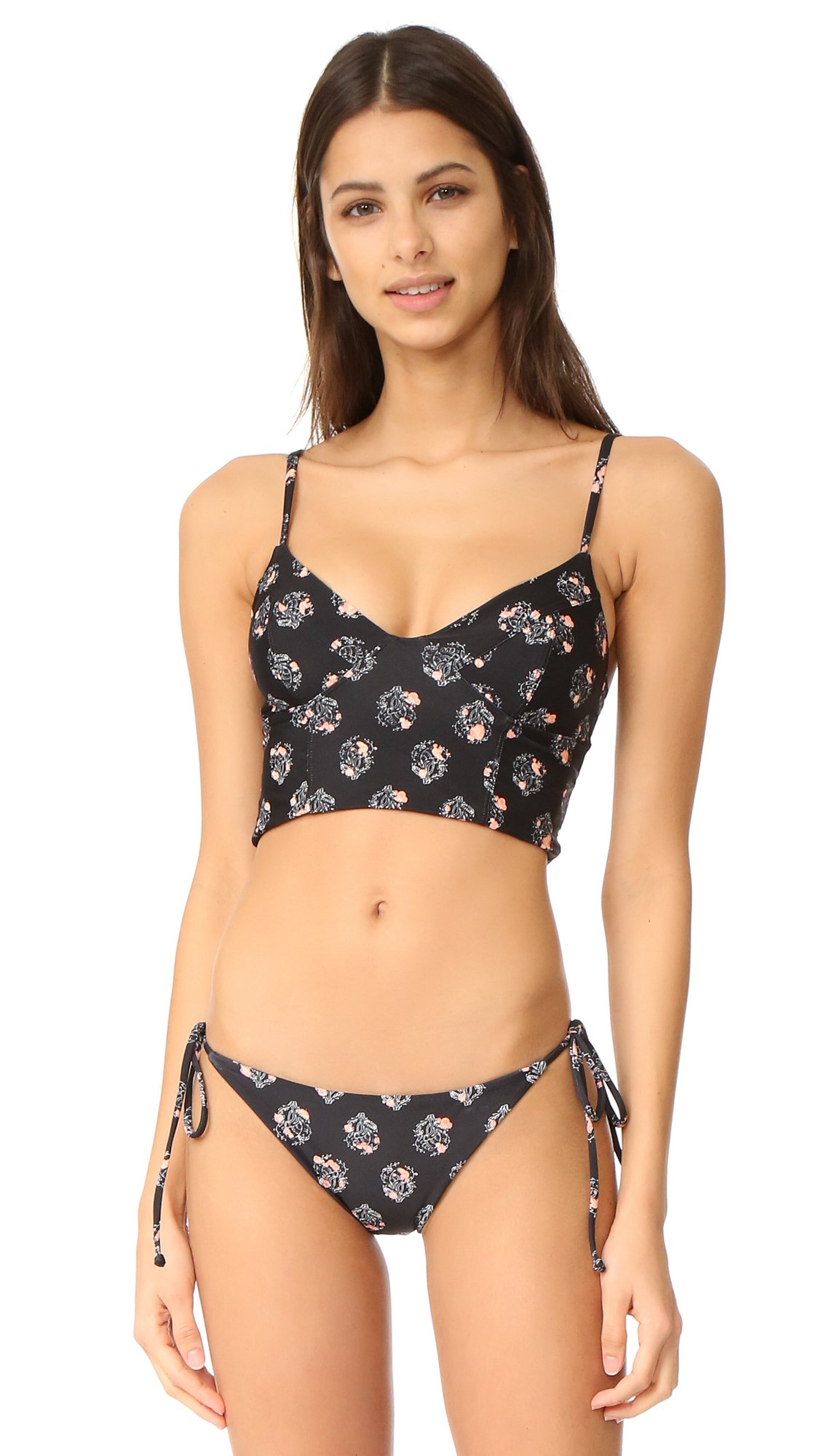 Women's Santorini Stamp Allegra Classic String Bikini Bottom - High Waisted Swimwear for Beach, Pool & Vacation | Trendy Summer Bikini for Women