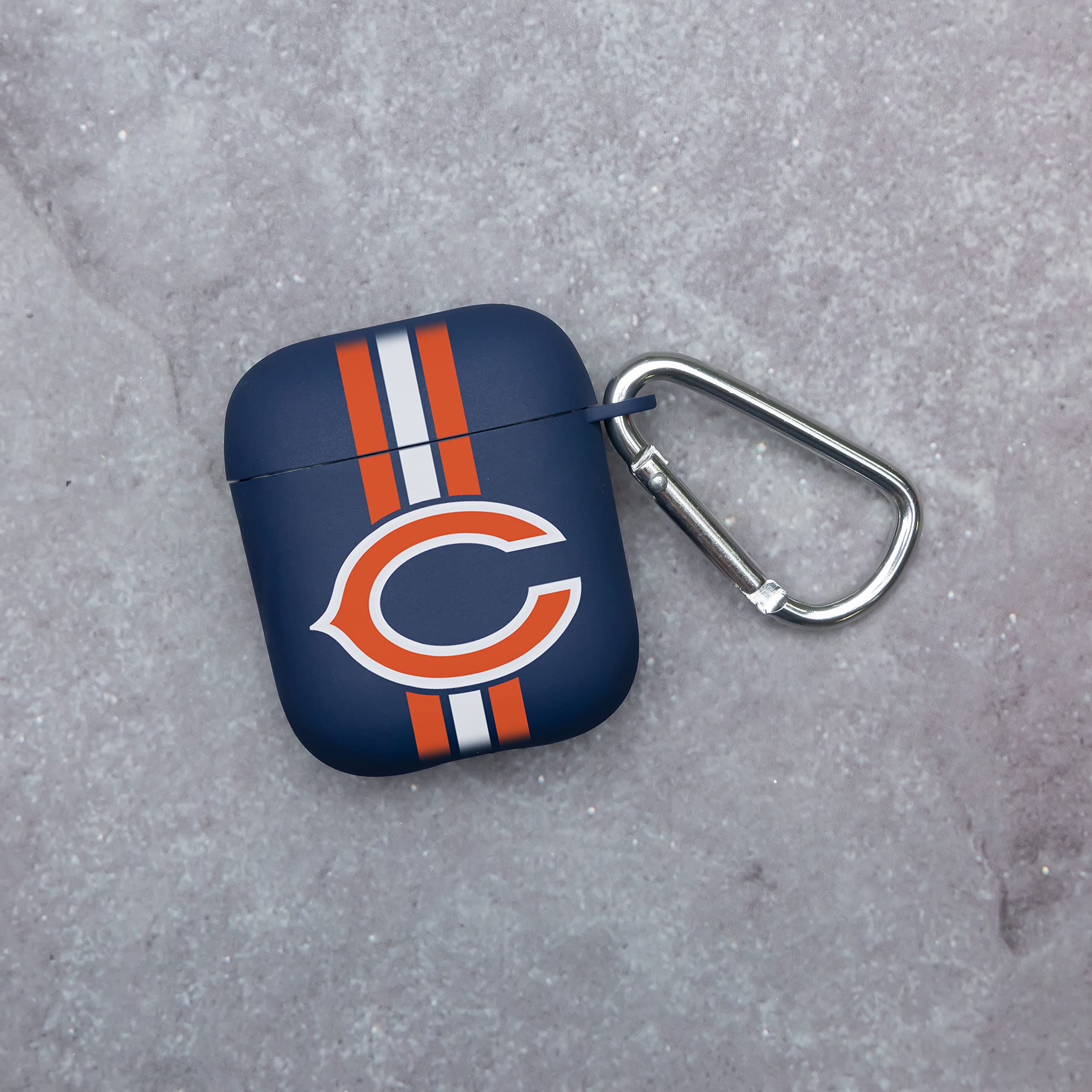 Chicago Bears HD Protective Case Cover for Apple AirPods 1 & 2 - Team Logo Design with Stripes Pattern | Perfect for Football Games, Sports Events & Everyday Use