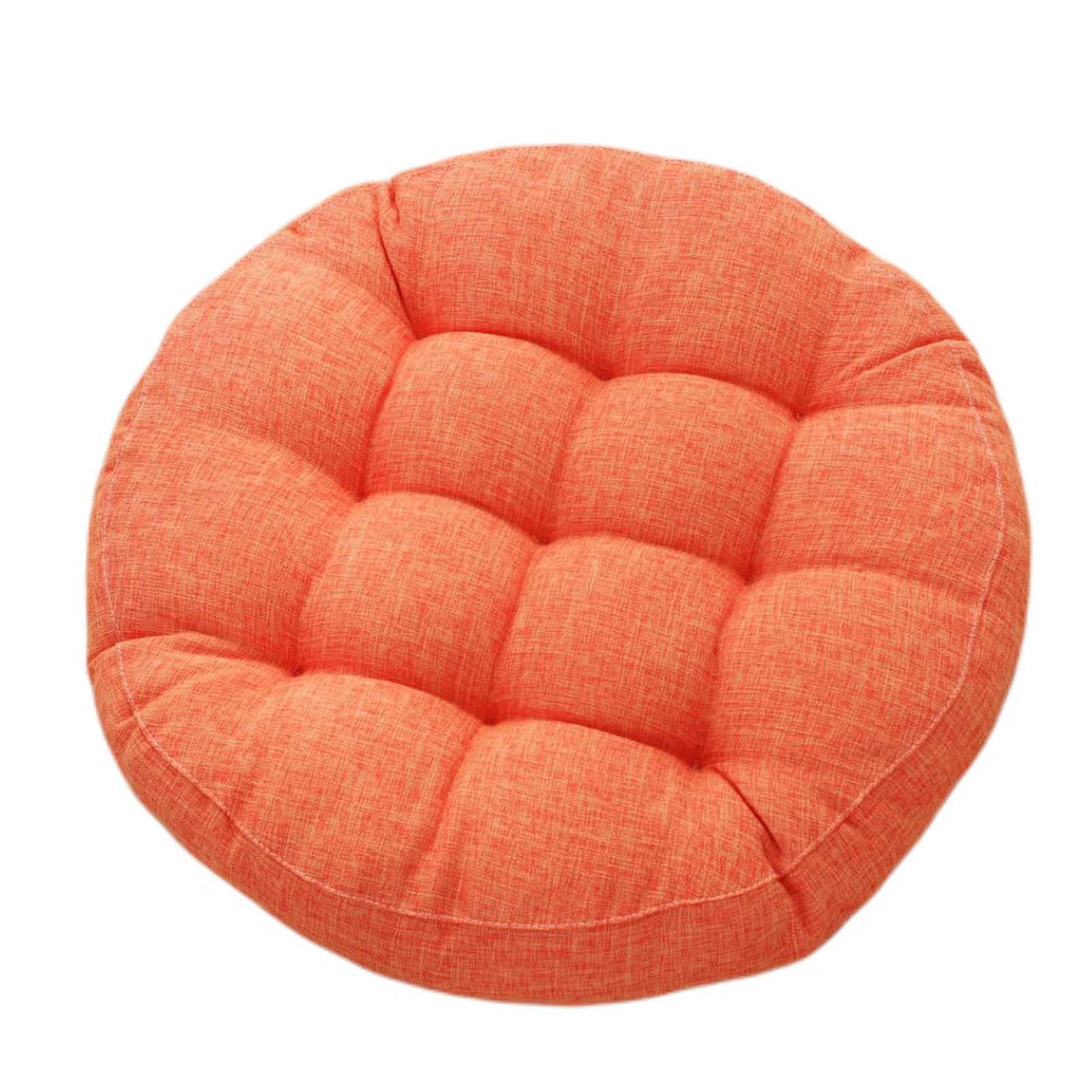 Lyubov Fluffy Linen Chair Cushion - Soft Thick Seat Pad for Office, Dining & Reading