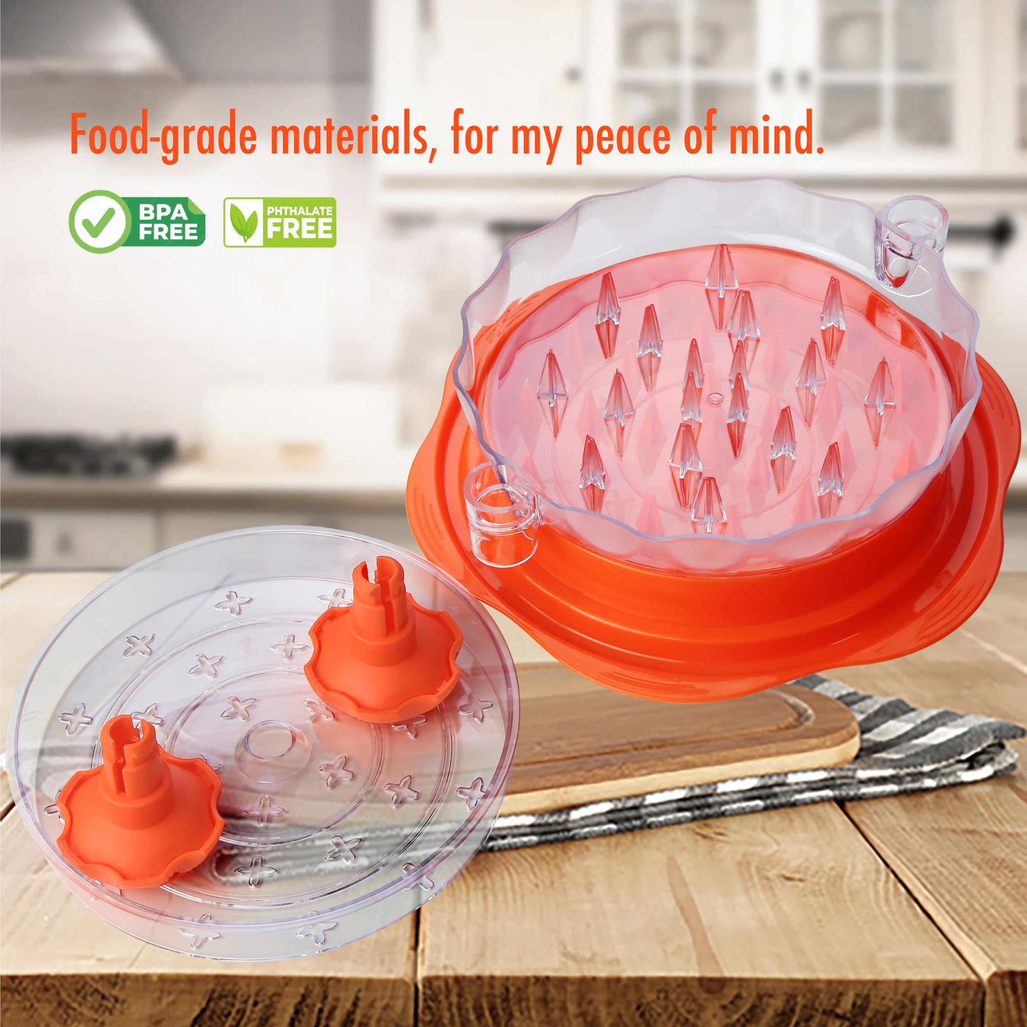 Premium Chicken Shredder Tool - Large BPA-Free Meat Grinder for Chicken Breast with Anti-Slip Grip & Ergonomic Handle - Perfect for Meal Prep, BBQ, and Healthy Cooking (Elegant Orange) - Great Kitchen Gift for Women & Home Chefs