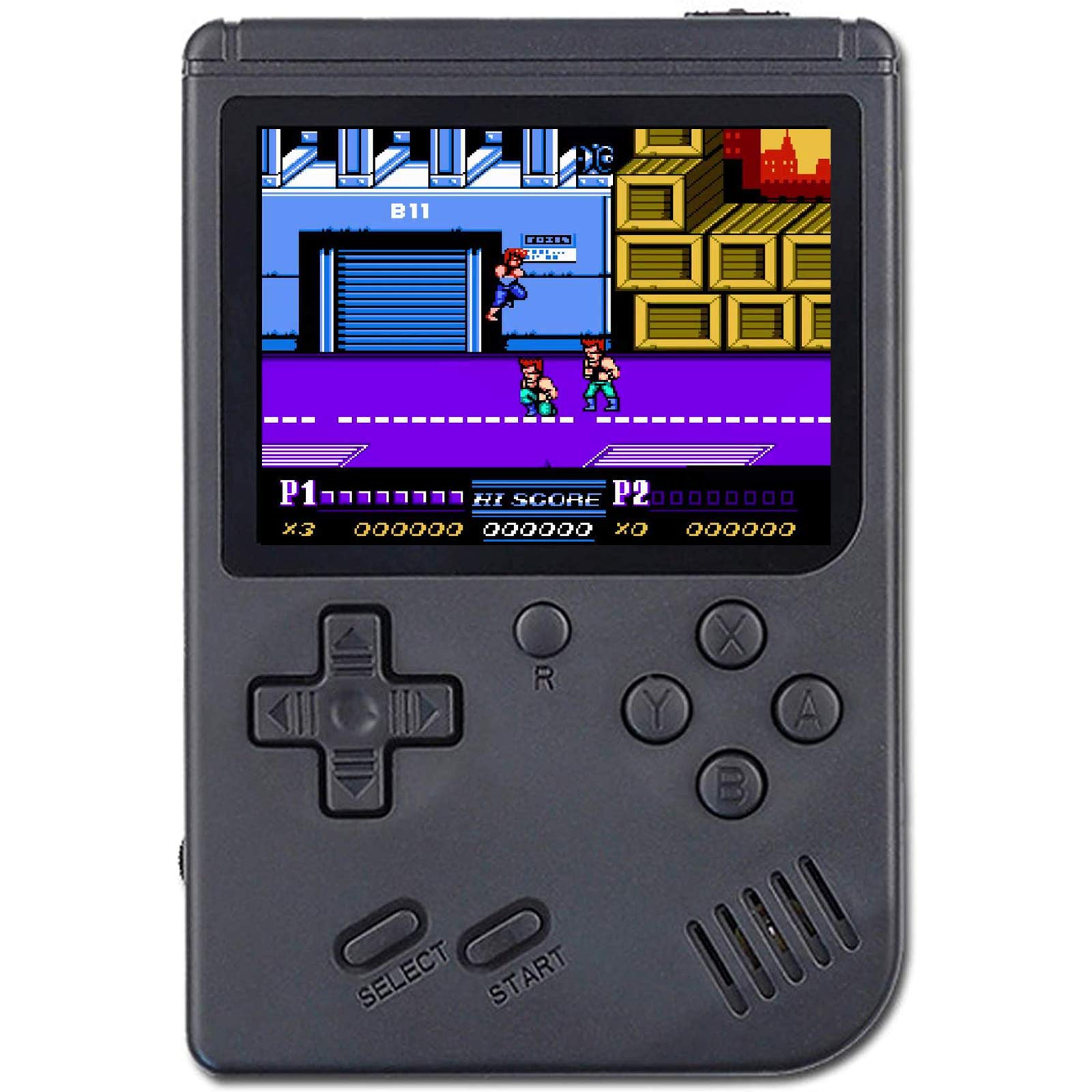 Retro Handheld Game Console for Kids & Adults - 3 Inch Screen, 400 Classic FC Games, AV Cable for TV Play - Portable Gaming Device for Travel, Parties & Home Entertainment (Black)