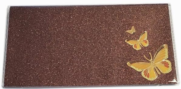Brown with Gold Butterfly