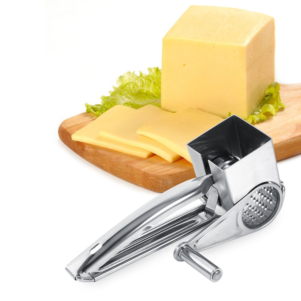 Premium Stainless Steel Rotary Cheese Grater - Multipurpose Kitchen Tool for Shredding Cheese, Vegetables & Chocolate | Perfect for Pasta, Pizza, Salads & Baking