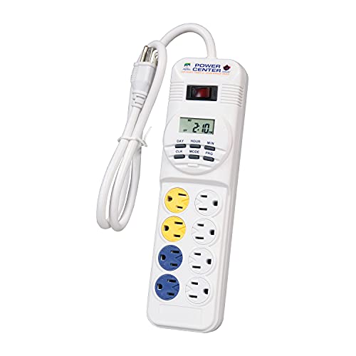 Coralife Digital Power Center 24/7 Timer - 1875W Aquarium Power Strip with 8 Outlets for Fish Tank, Reef Tank & Hydroponics | Energy Saving & Equipment Protection