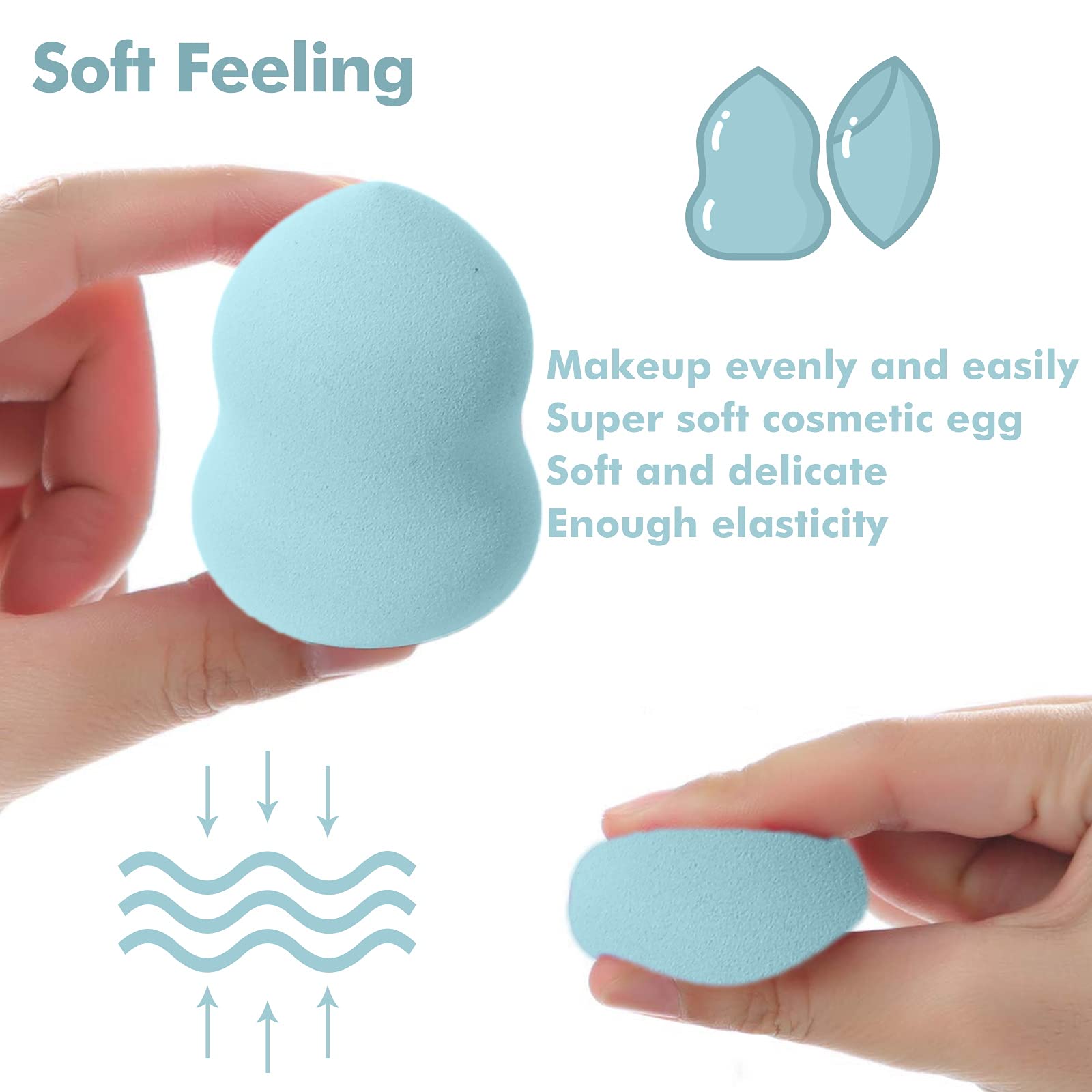 8 PCS Makeup Sponge Set - Latex-Free Vegan Beauty Blenders for Foundation, Powder & Cream | Professional Cosmetic Sponges for Flawless Makeup Application | Perfect for Daily Use, Travel & Professional Makeup Artists