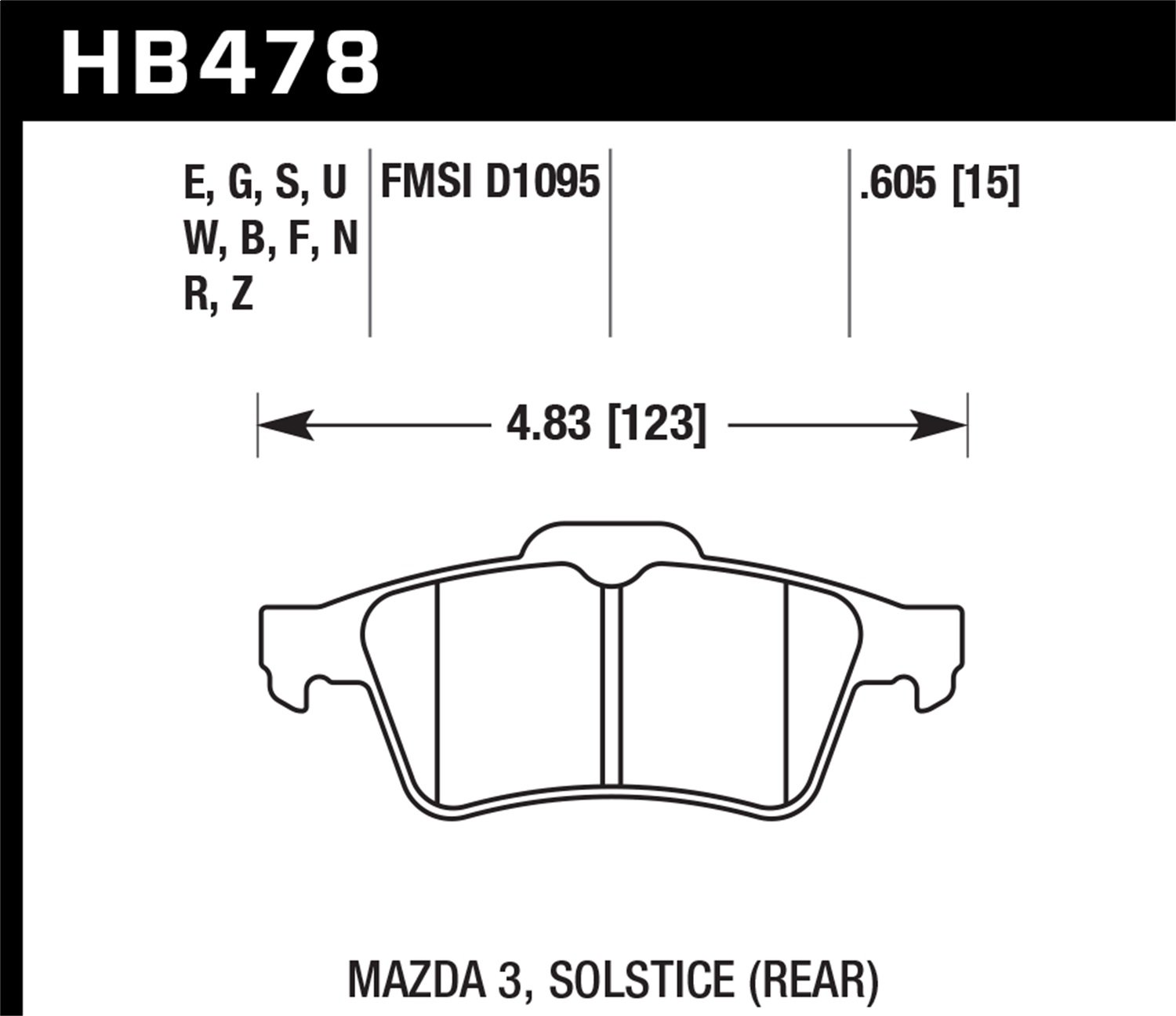 HB478G.605 DTC-60 High Performance Motorsport Brake Pads - Racing & Track Use for Sports Cars & Performance Vehicles