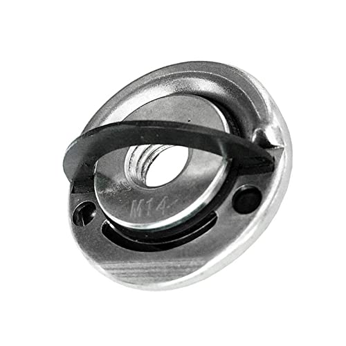 M14 Quick Release Flange Nut for Angle Grinder - Self Tightening Quick Clamping Fast Locking Nut Kit Compatible with Dewalt, Milwaukee, Bosch (Grey Silver) - Perfect for Metal Cutting, Grinding & Polishing Projects