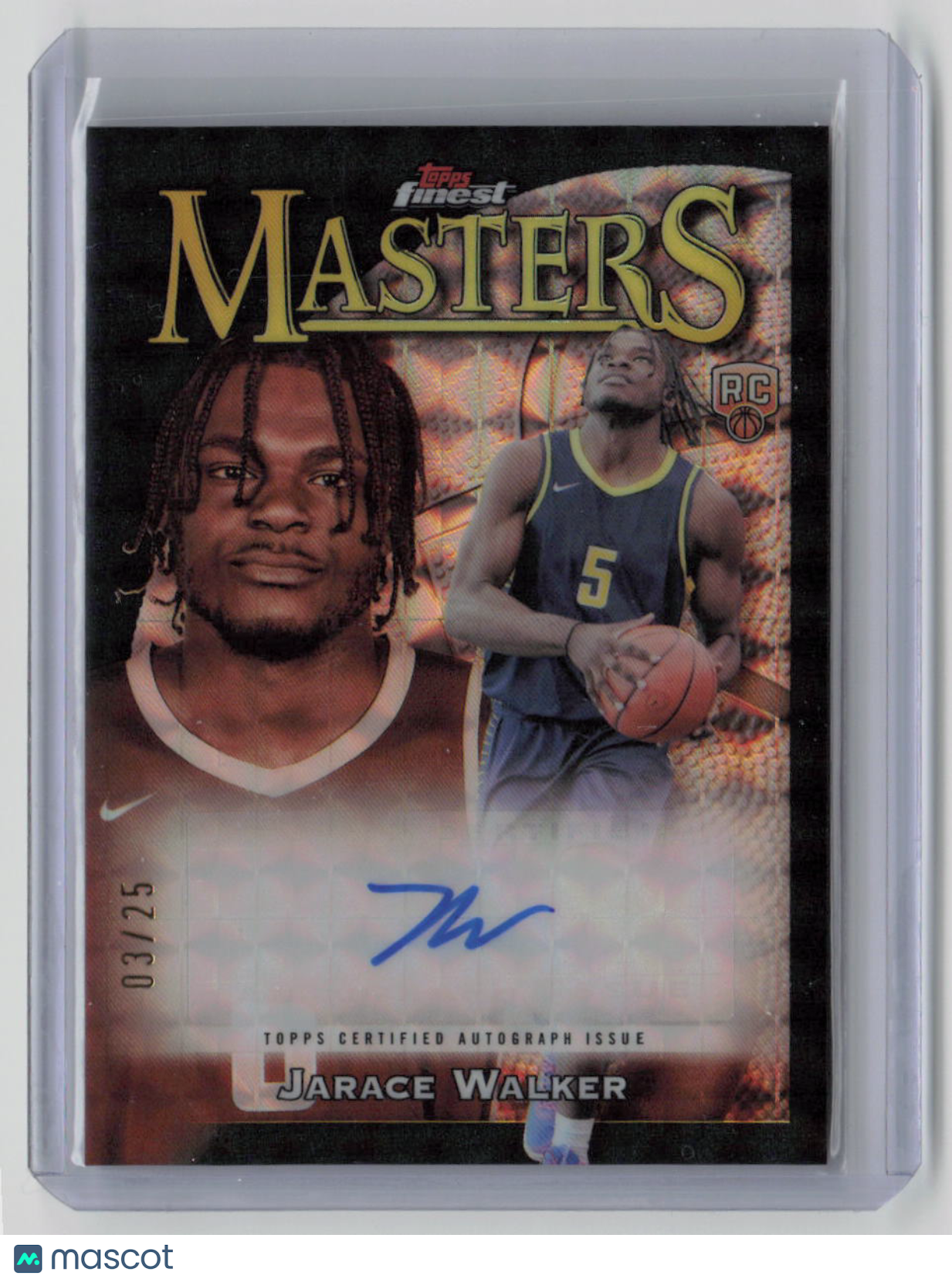 2024 Topps Finest Masters Jarace Walker Rookie Card 03/25 Black Autograph #MA JWA - Perfect for NBA Collectors, Sports Memorabilia Enthusiasts & Investment Pieces