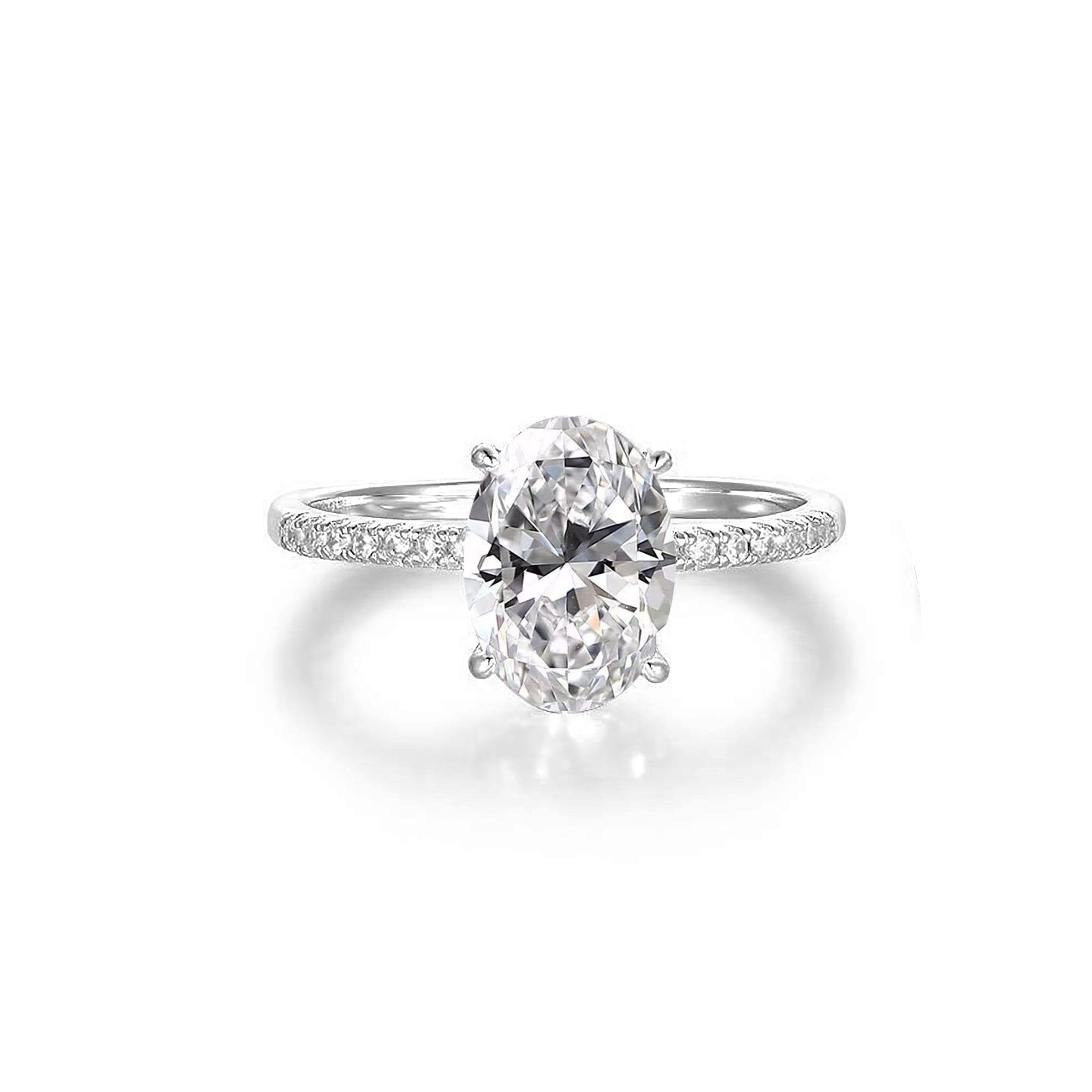 Serene Light Oval Moissanite Ashes Ring for Women - Memorial Jewelry for Loved Ones - Perfect for Remembrance, Sympathy Gifts & Special Occasions