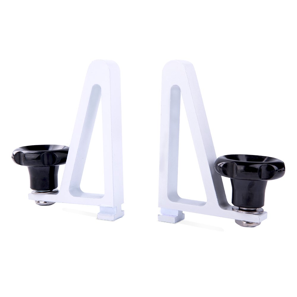 AA-Racks Aluminum Van Roof Ladder Rack & Truck Ladder Rack with 4-Piece Ladder Stopper Set - White | Heavy Duty Cargo Carrier for Construction, Roofing & Outdoor Work