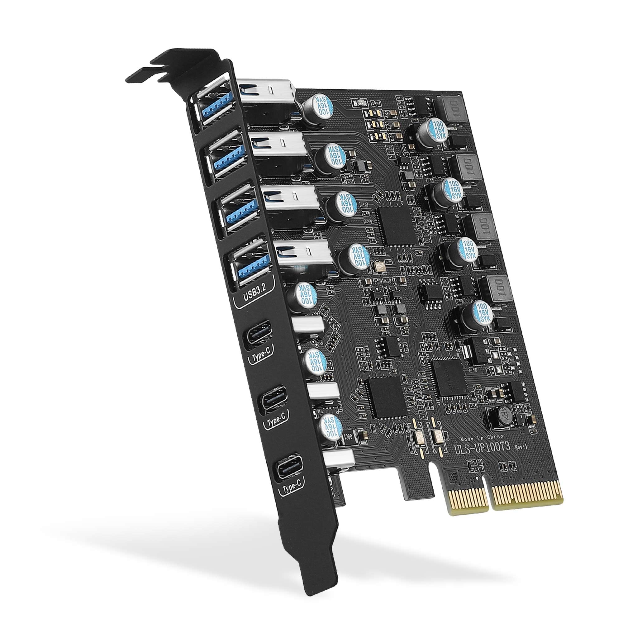 High-Speed PCIe to USB 3.2 Gen 2 Expansion Card - 20Gbps Bandwidth with 7 Ports (4x USB-A & 3x USB-C) for Desktop Computers | Perfect for VR Setups, External Storage & Multi-Device Charging Stations