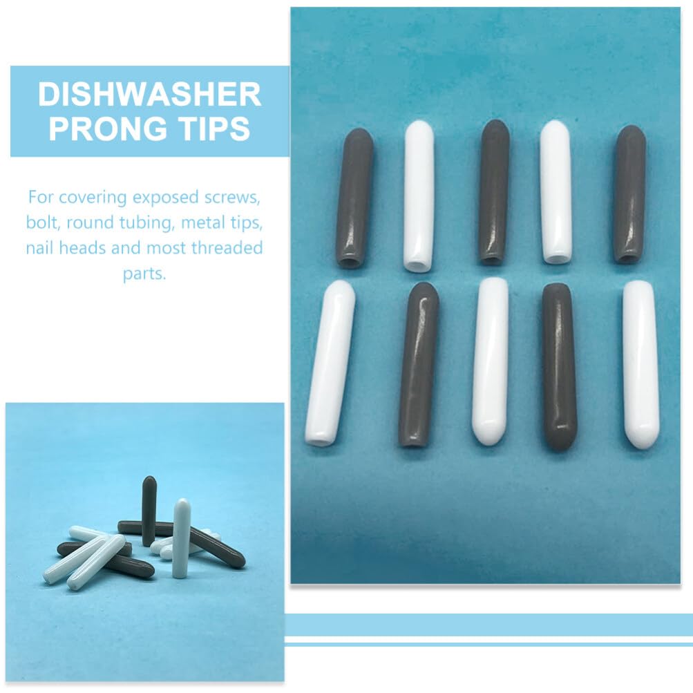Angoily 200pcs Dishwasher Rack Prong Caps - Plastic Tine Cover Tips for Dishwasher Rack Repair - Protects Dishes & Glassware - Perfect for Kitchen, Restaurant, and Home Appliance Maintenance