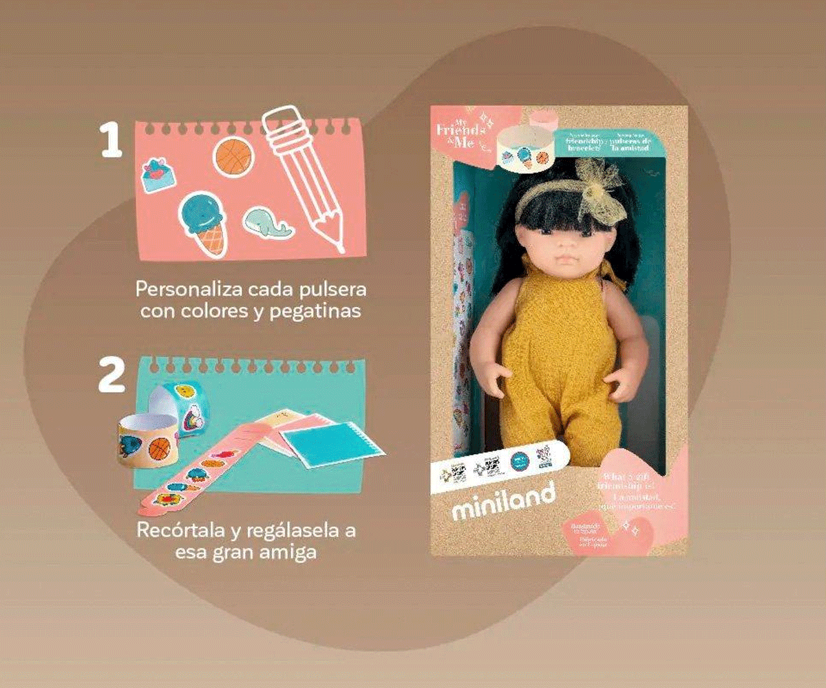 Miniland 15-inch Asian Girl Doll - My Friends & Me Collection | Perfect for Role Play, Diversity Education & Gift Giving