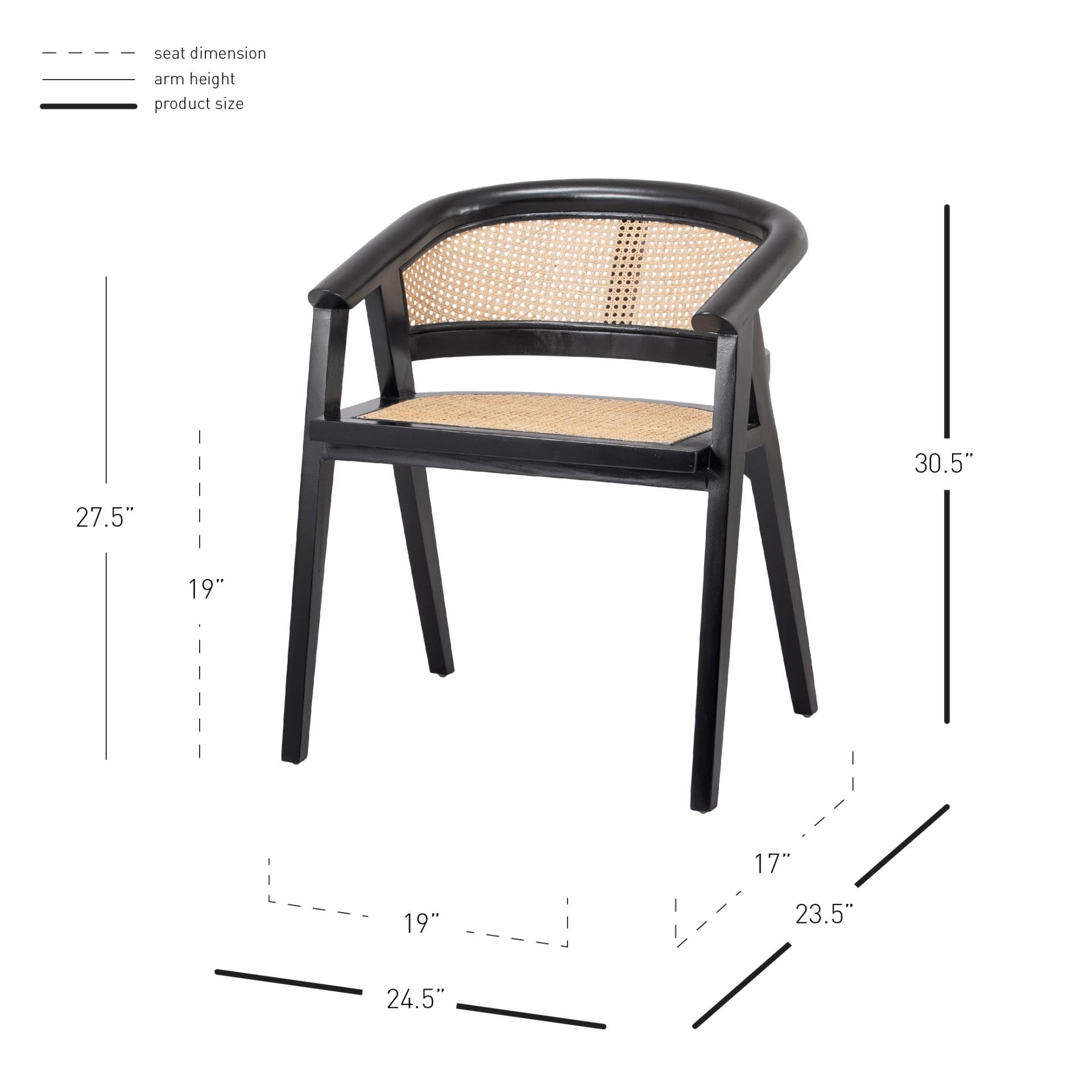 NPD Seine Dining Chair - Natural Wooden Dining Chair for Kitchen, Dining Room, and Outdoor Patio Use