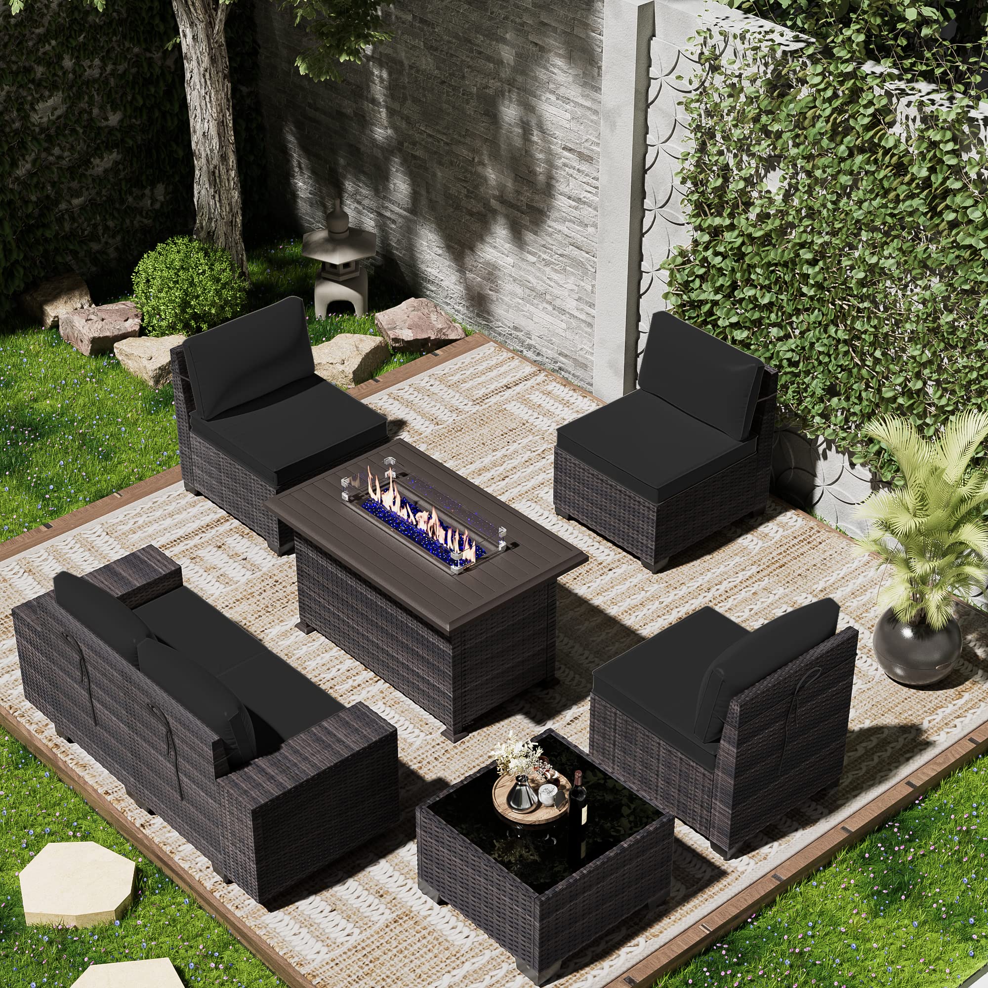 7-Piece Outdoor Patio Furniture Set with 43
