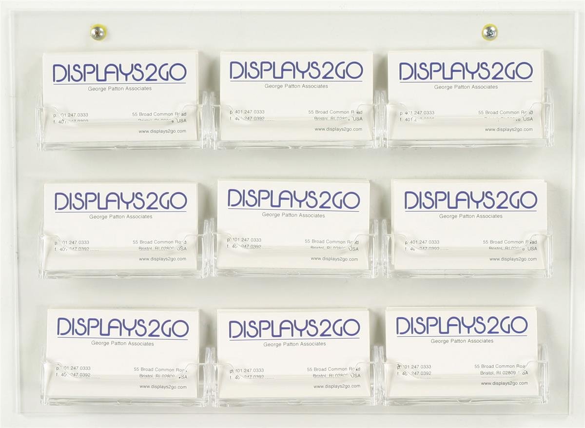 10-Pack Clear Acrylic Business Card Holders - Wall Mounted Literature Display Rack with 9 Open-Face Pockets for Office, Retail & Trade Show Organization