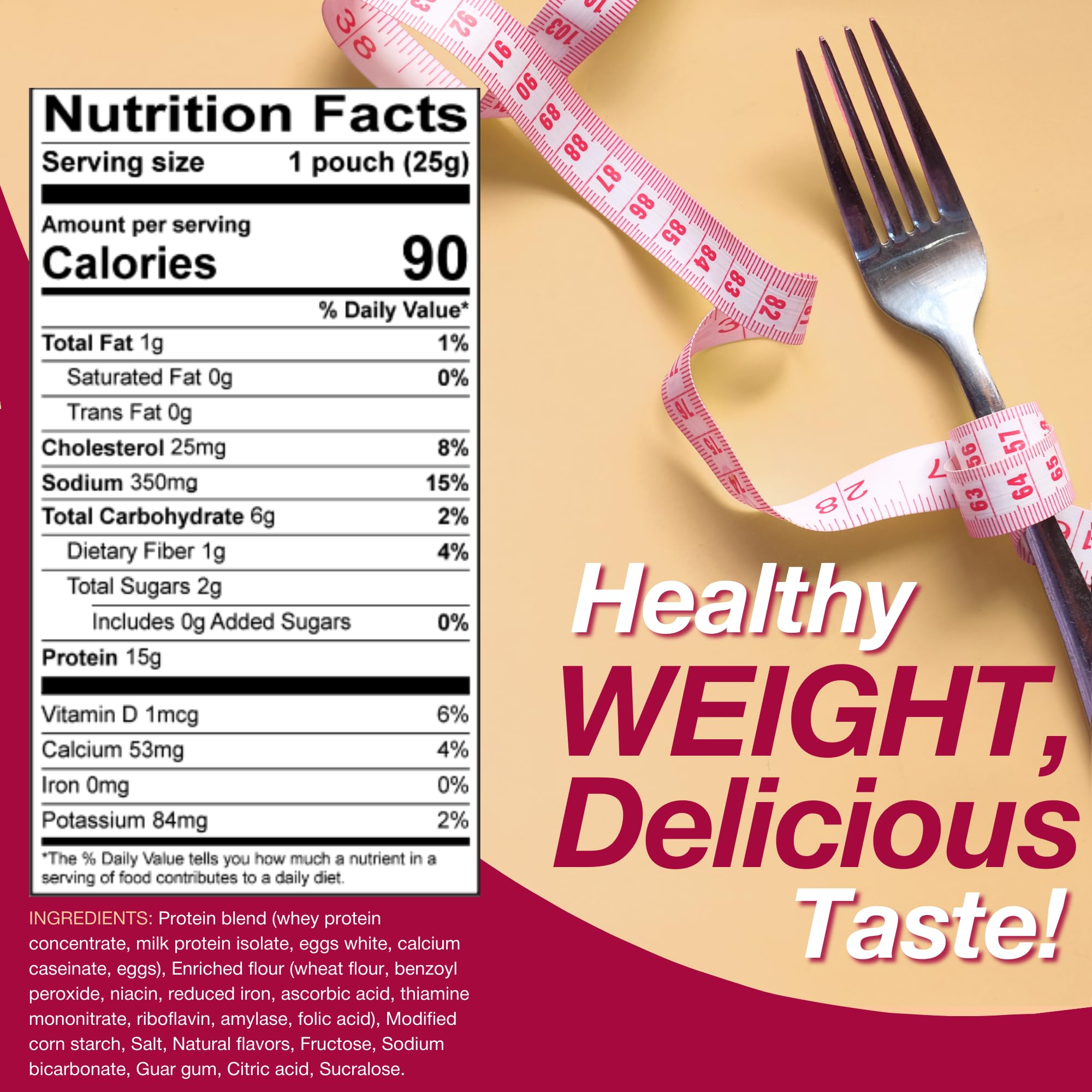 ProtiDIET Naturally Flavored Protein Pancake Mix - Low Fat High Protein Breakfast & Snack - Nutrient-Rich Pancake Mix for Weight Loss & Fitness - 7 Single-Serve Packets (Great for Gym, Work & Travel)