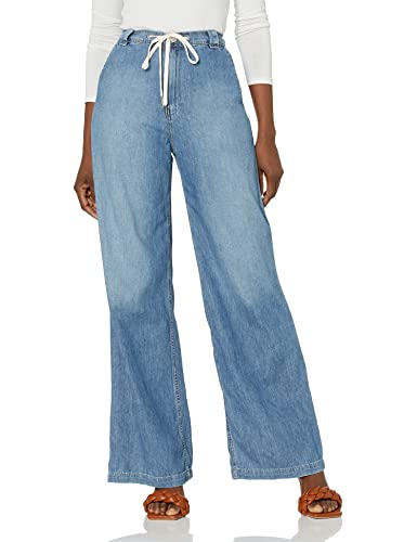 HUDSON Women's Drawstring Wide Leg Pants - Comfortable High Waist Casual Trousers for Work, Travel & Everyday Wear