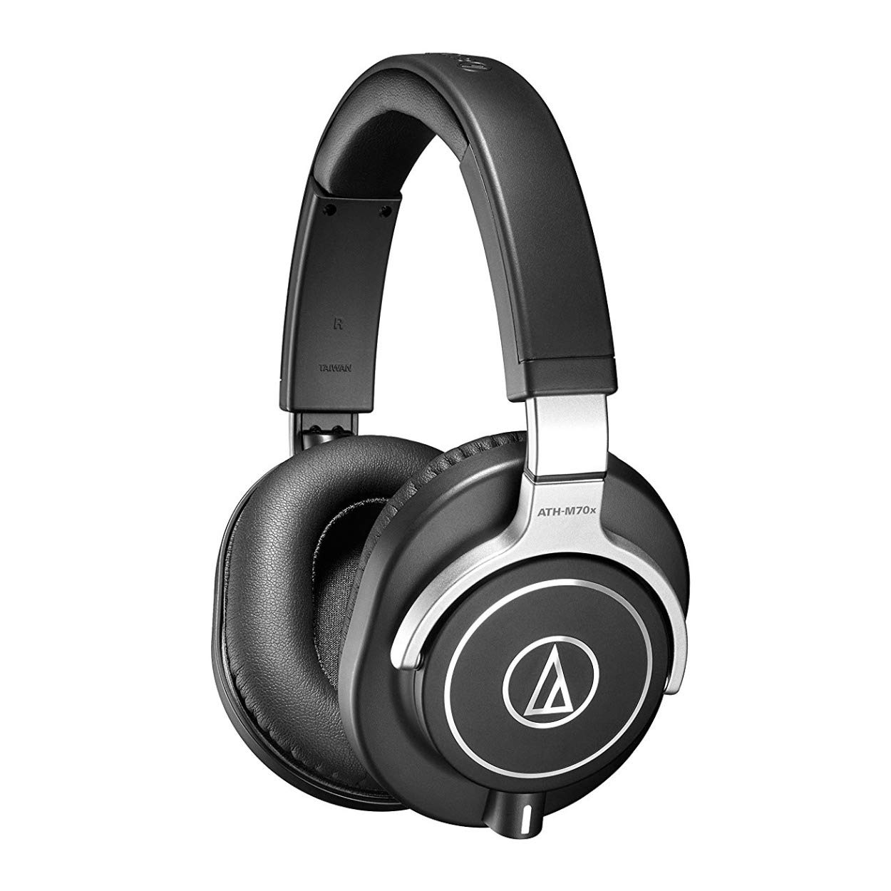 Audio-Technica ATH-M70x Professional Studio Monitor Headphones with Bamboo Wooden Headphone Stand Bundle - High-Fidelity Sound for Music Production, Recording & DJing (2-Piece Set)