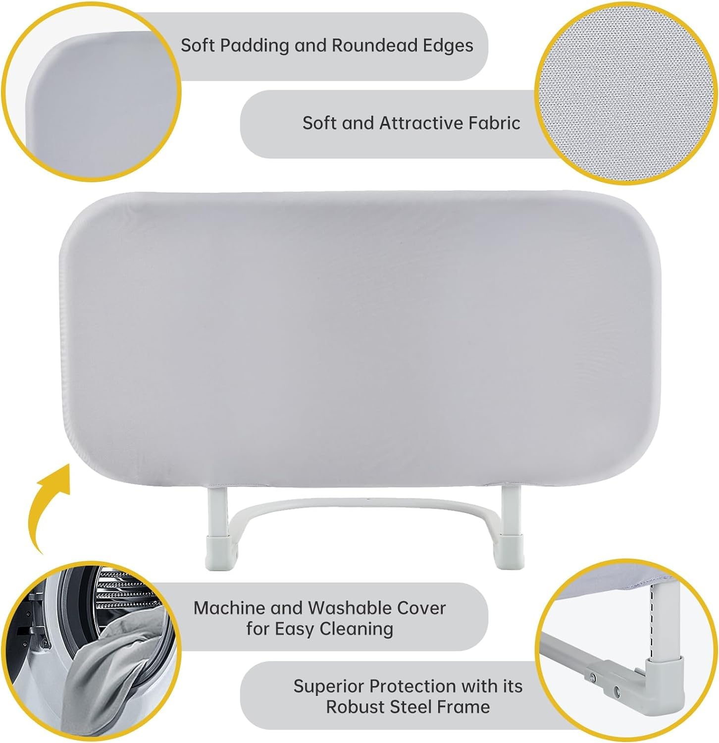 Portable Toddler Bed Rails for Travel - Adjustable Safety Guard Rail for Crib, Twin, Queen, Full & King Size Beds - Easy to Install Baby Bed Rail for Toddlers & Kids - Perfect for Hotels, Home & Airbnbs