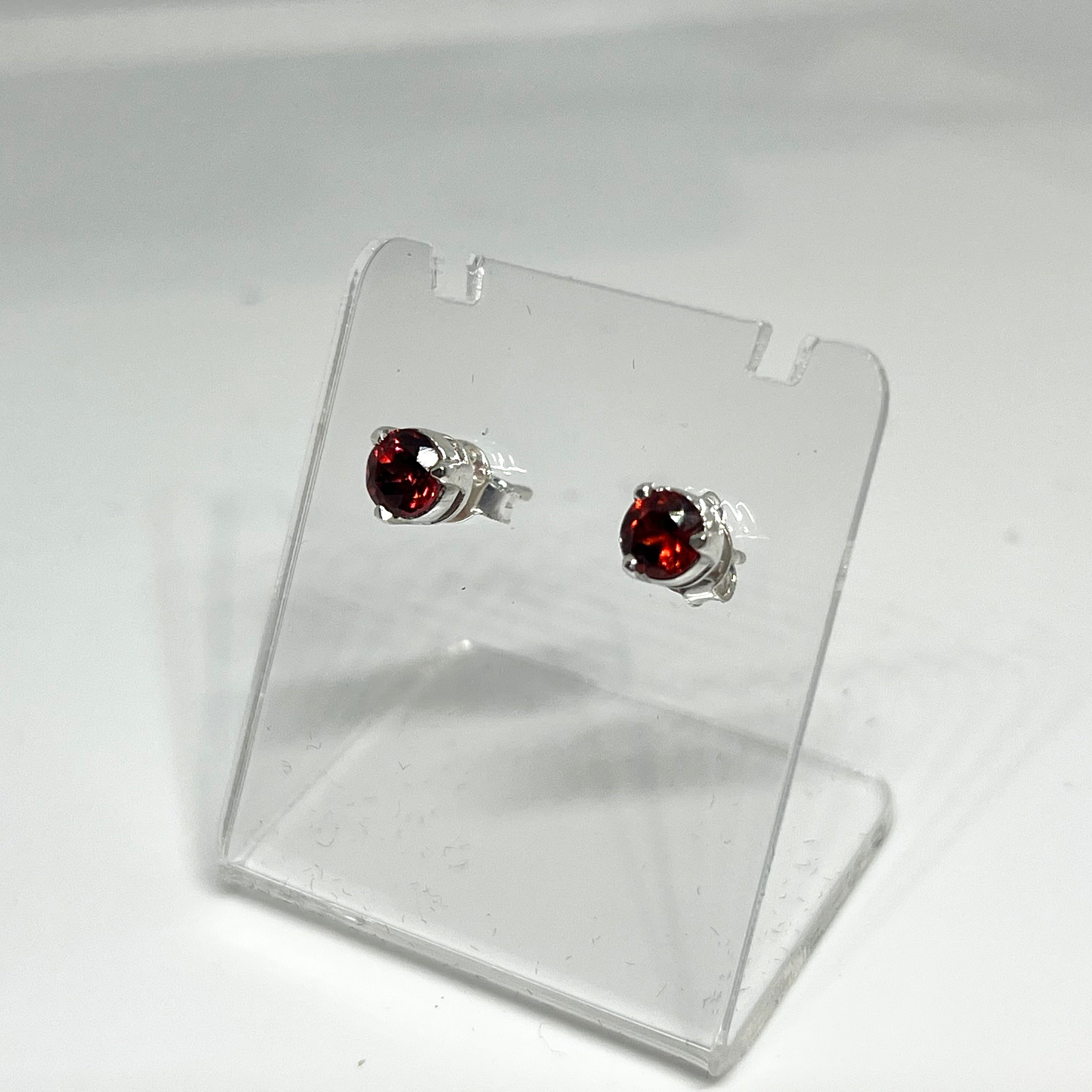 5mm Round Faceted Gemstone Stud Earrings - 3 Prong Set (PSE005) | Elegant & Durable for Daily Wear, Parties & Gifts