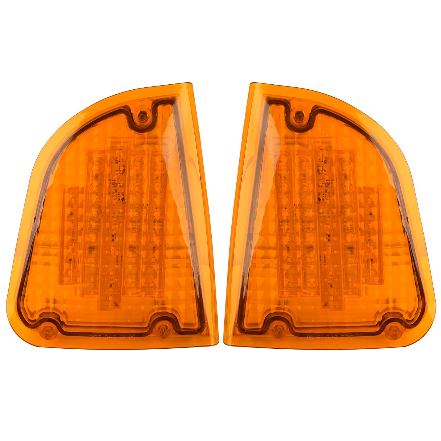 Amber LED Front Turn Signal Lights for Kenworth T600 T660 K300 T300 T330 - Pair with 1157 Plug (LH & RH) - Durable Replacement for Parking Corner Lights - Perfect for Truck Upgrades & Nighttime Safety