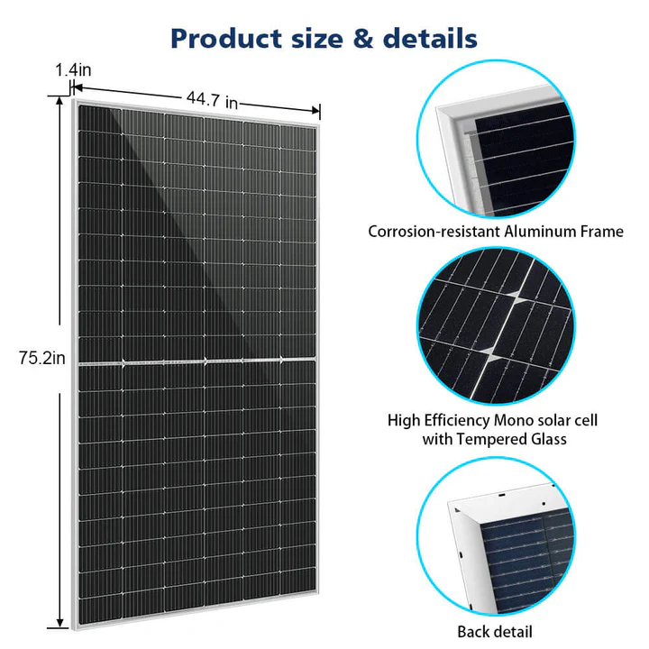 SunGoldPower 460 Watt Bifacial PERC Solar Panel - High Efficiency Monocrystalline Module for Home & Commercial Use | SG-460WBG | Ideal for Rooftop, Ground Mount & Off-Grid Solar Systems