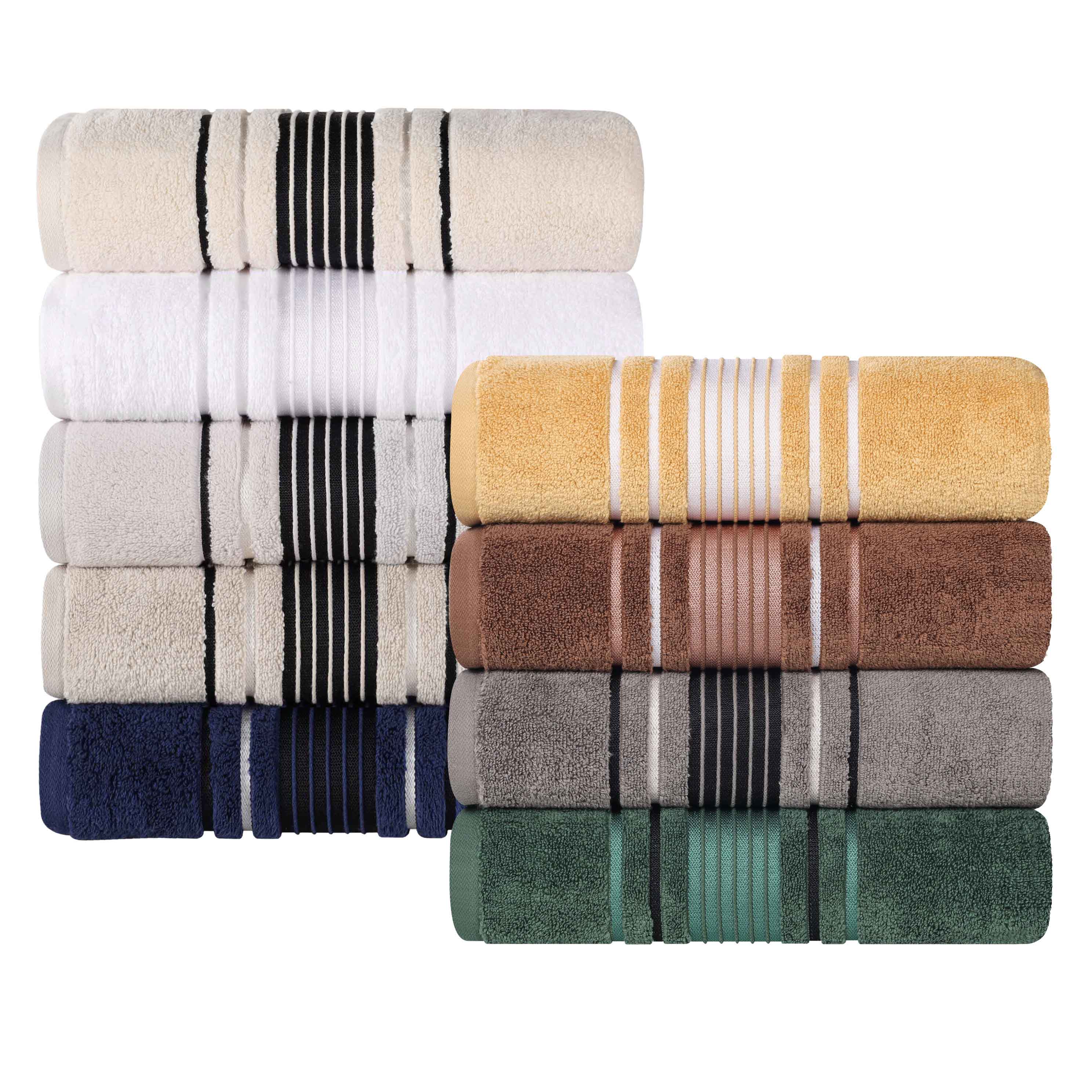 Premium 6-Piece Sadie Zero Twist Cotton Towel Set - Solid & Jacquard Floral Design | Ultra Soft & Absorbent Bath Towels for Spa, Hotel & Luxury Home Use